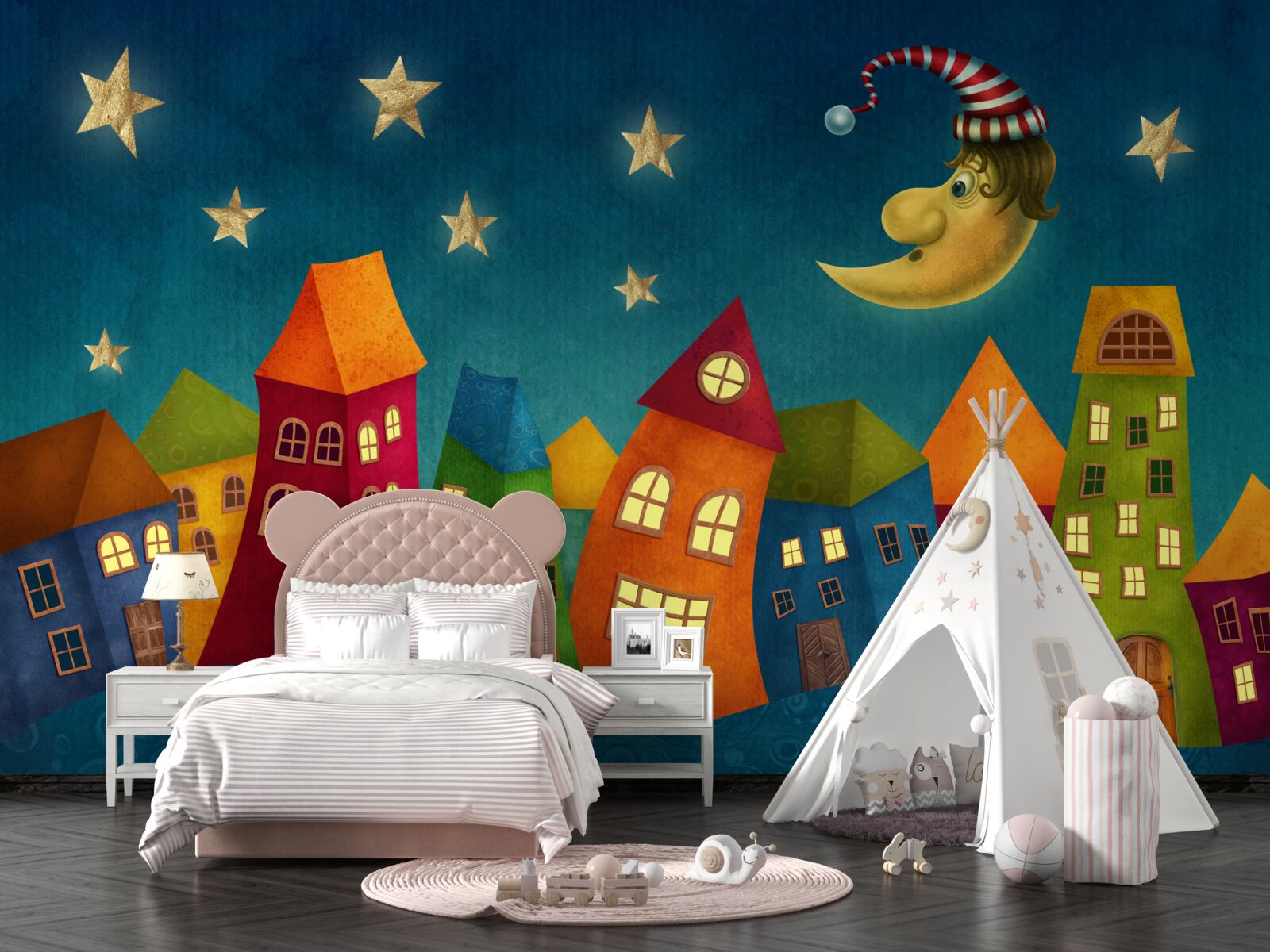 Papier peint bâtiments lumineux