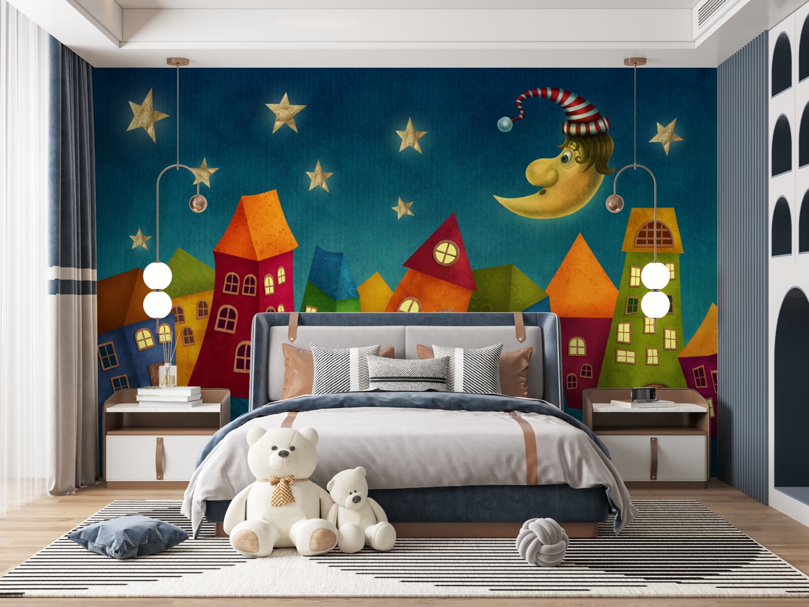 Papier peint bâtiments lumineux