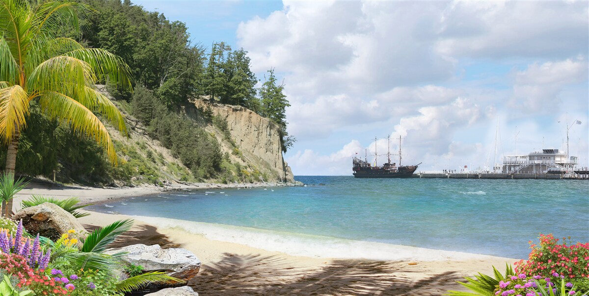 Papier peint port avec navires