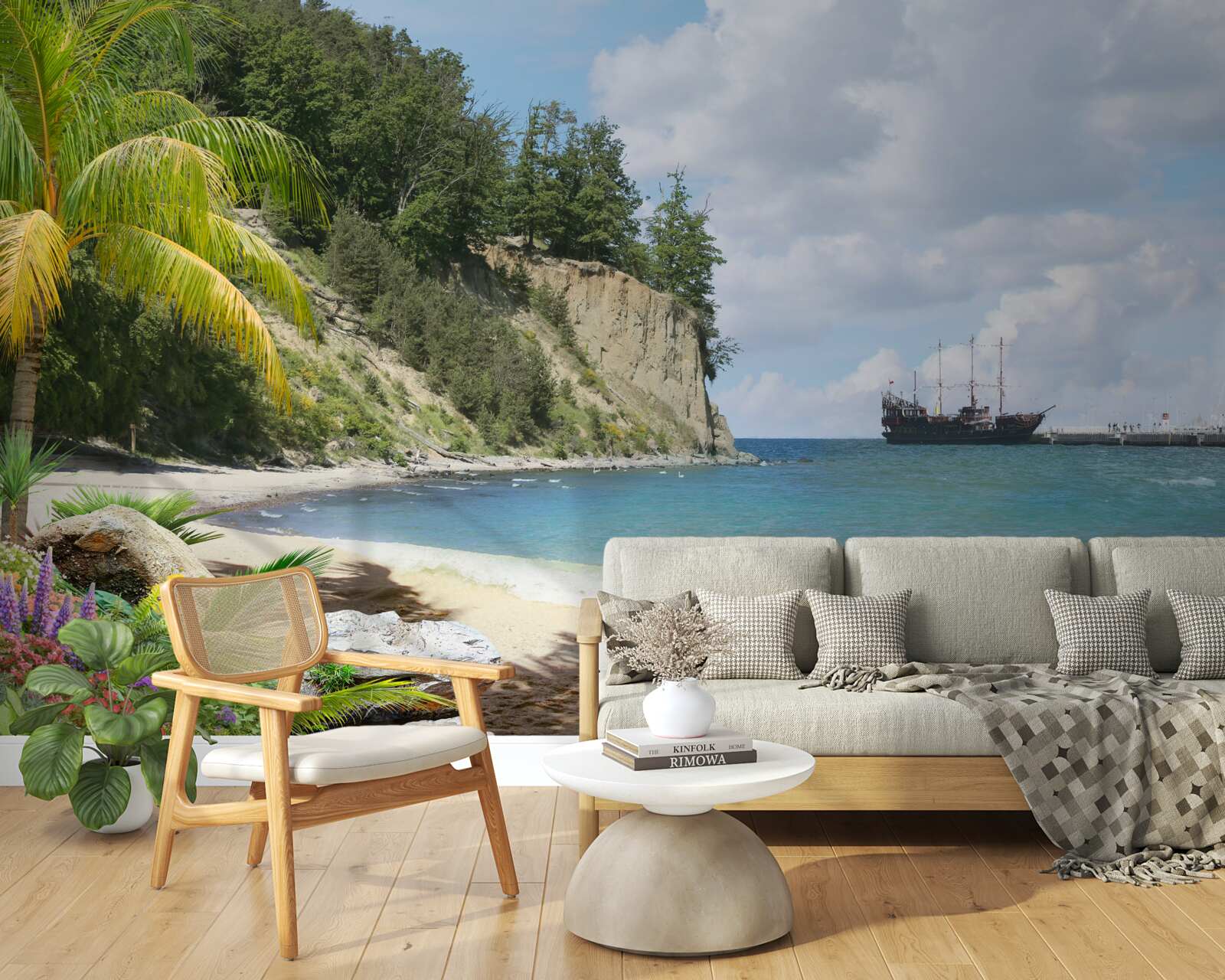 Papier peint port avec navires