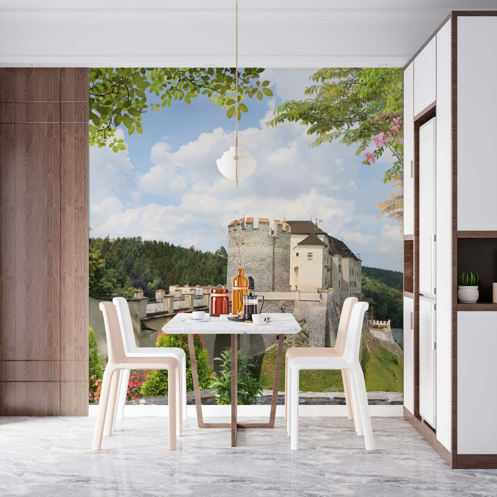 Papier peint château de sternberk en république tchèque