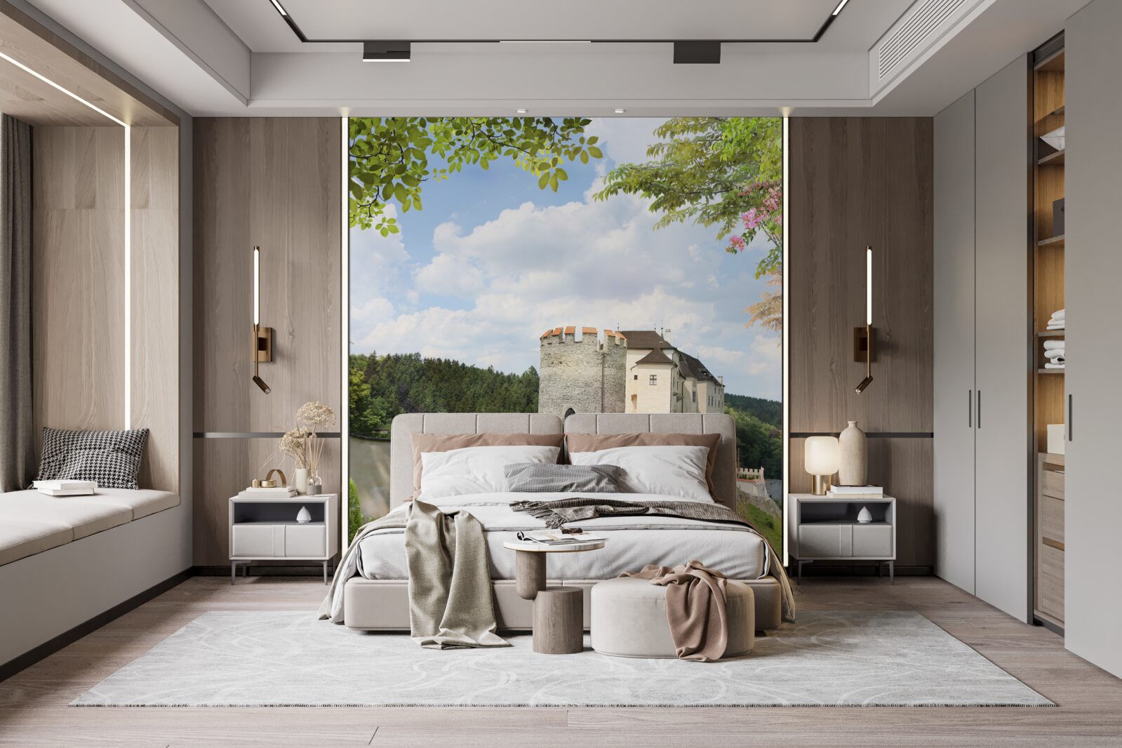 Papier peint château de sternberk en république tchèque