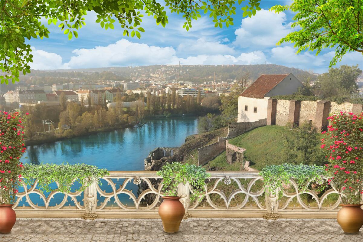 Papier peint village de montagne