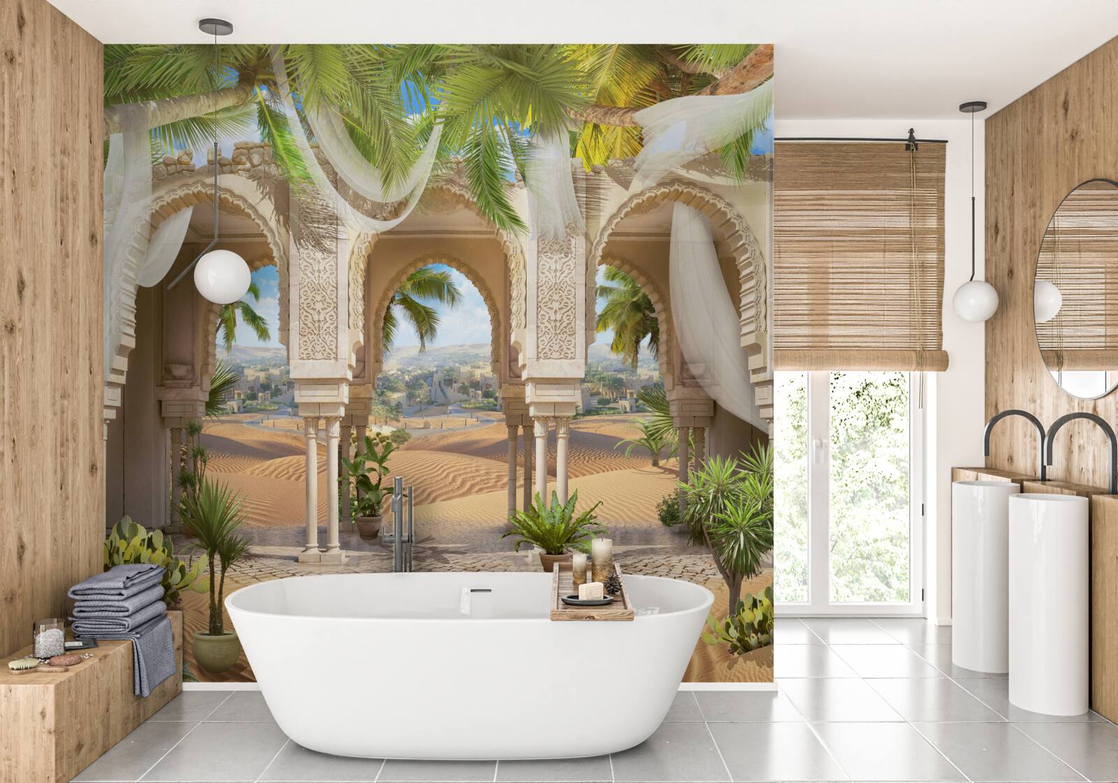 Papier peint panorama du désert depuis le palais