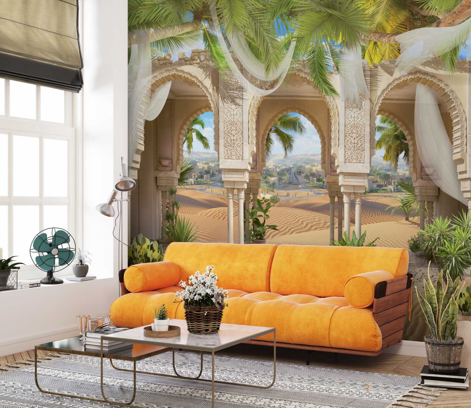 Papier peint panorama du désert depuis le palais