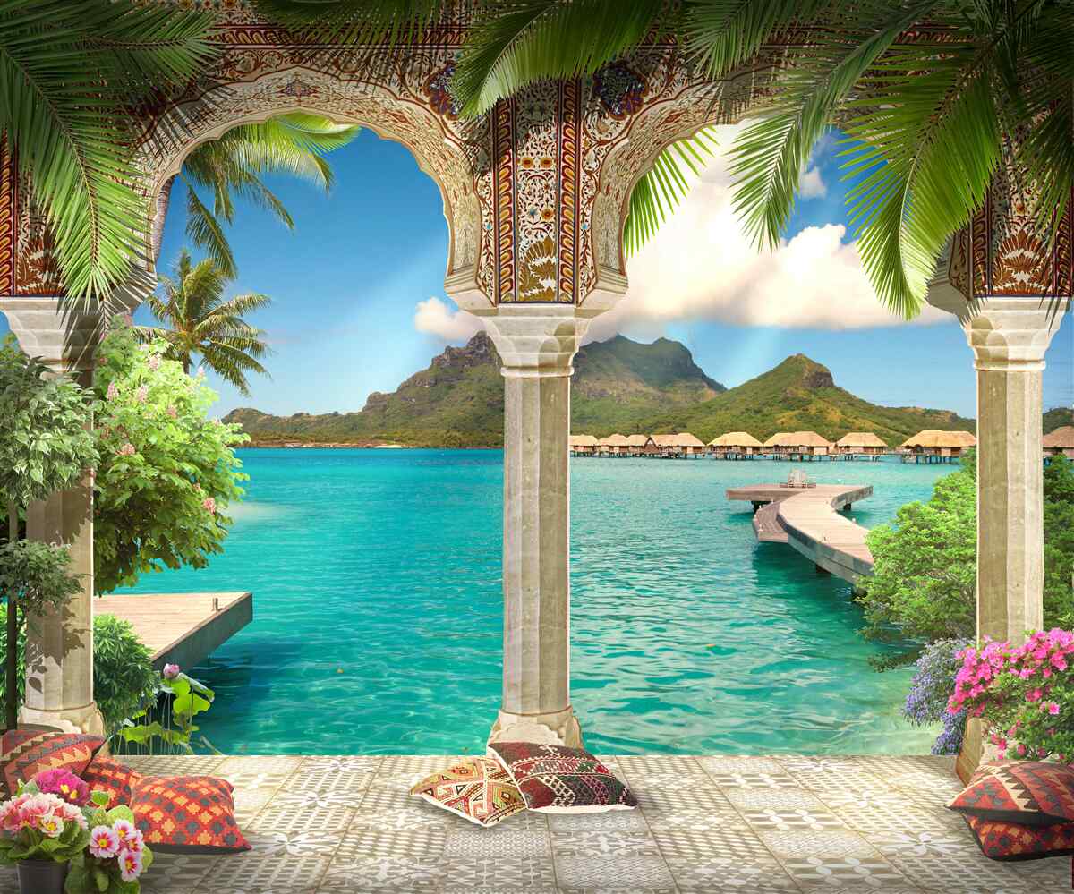 Papier peint magnifique terrasse pour se détendre