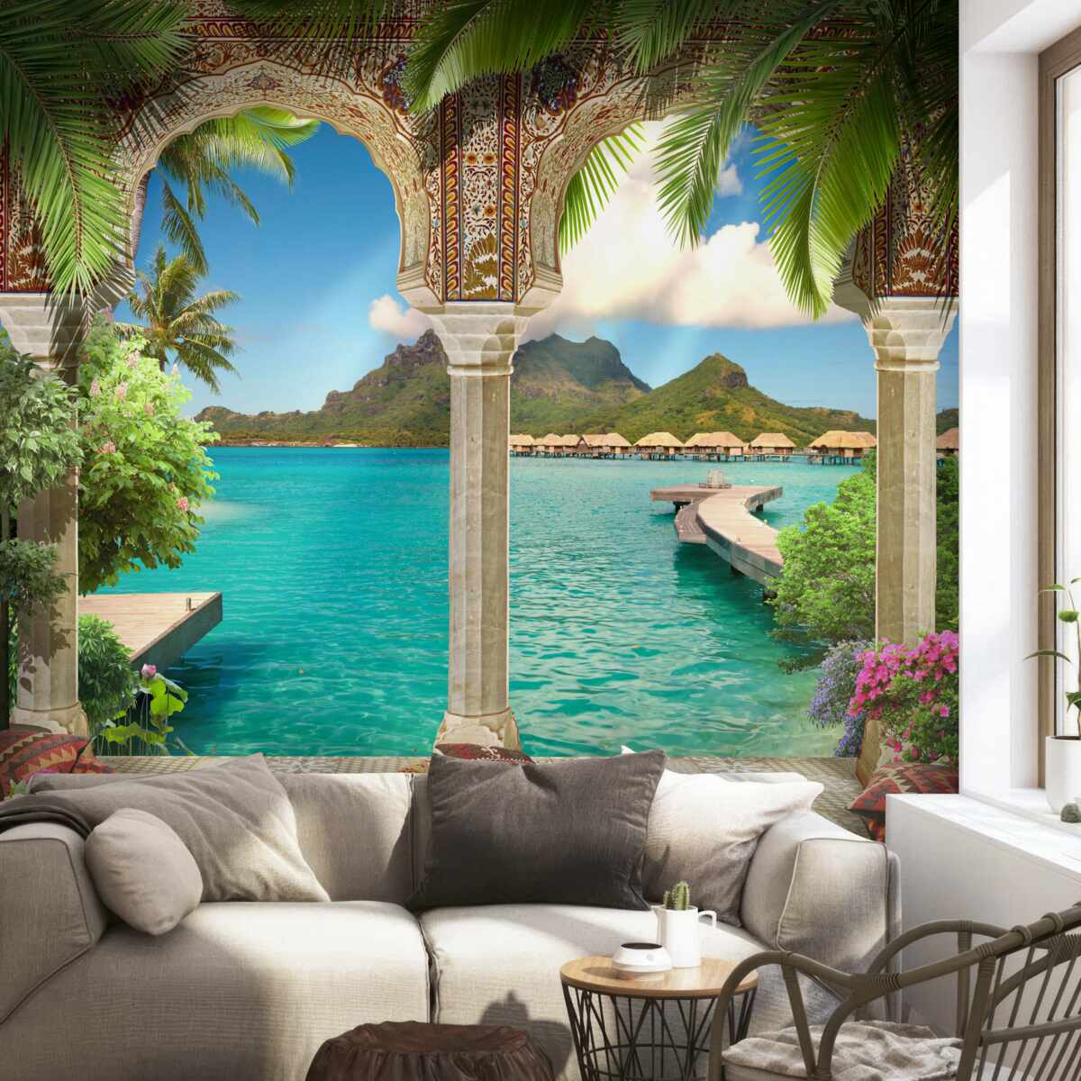 Papier peint magnifique terrasse pour se détendre