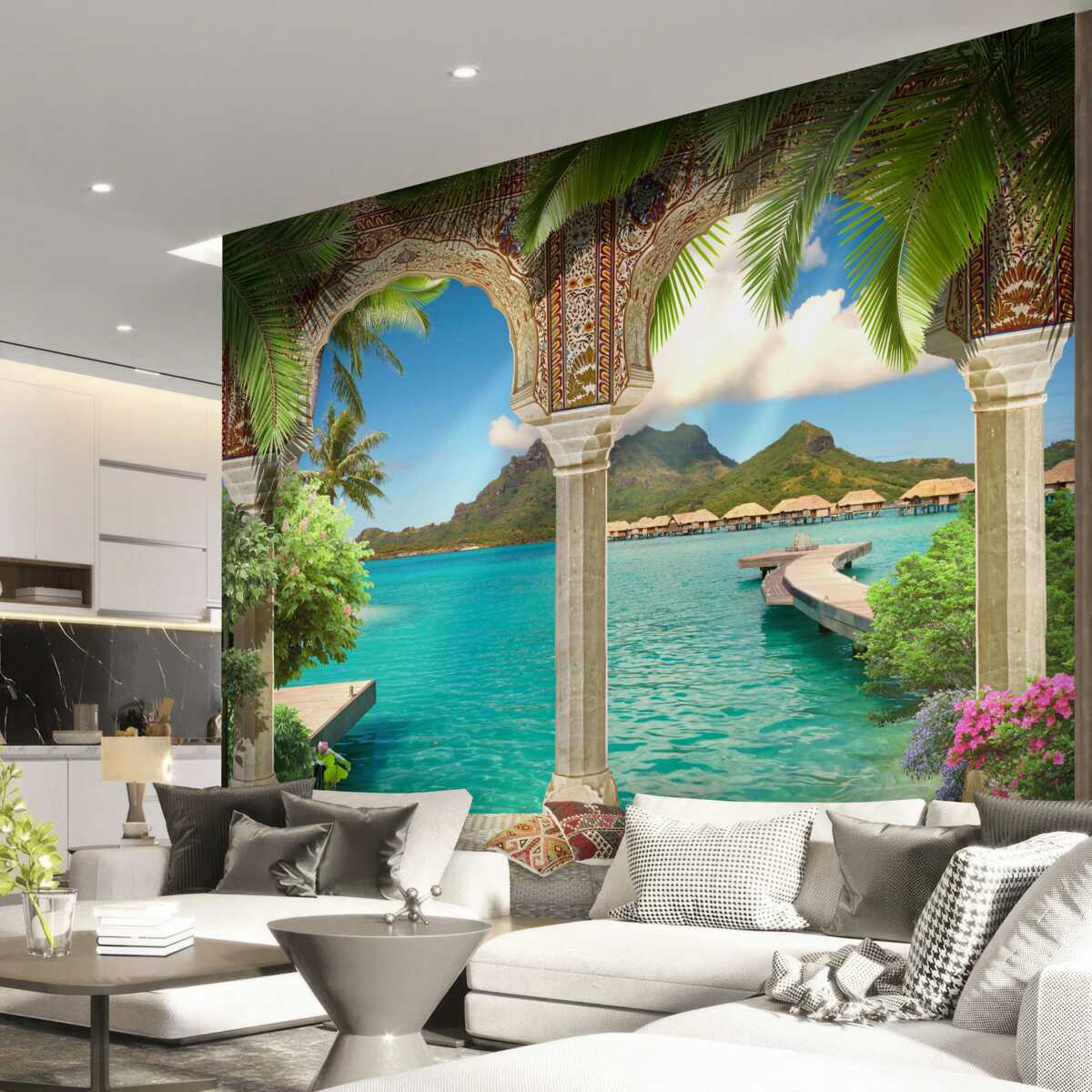 Papier peint magnifique terrasse pour se détendre