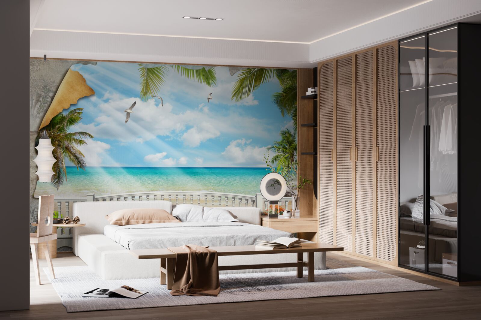 Papier peint vue pittoresque sur la mer en été