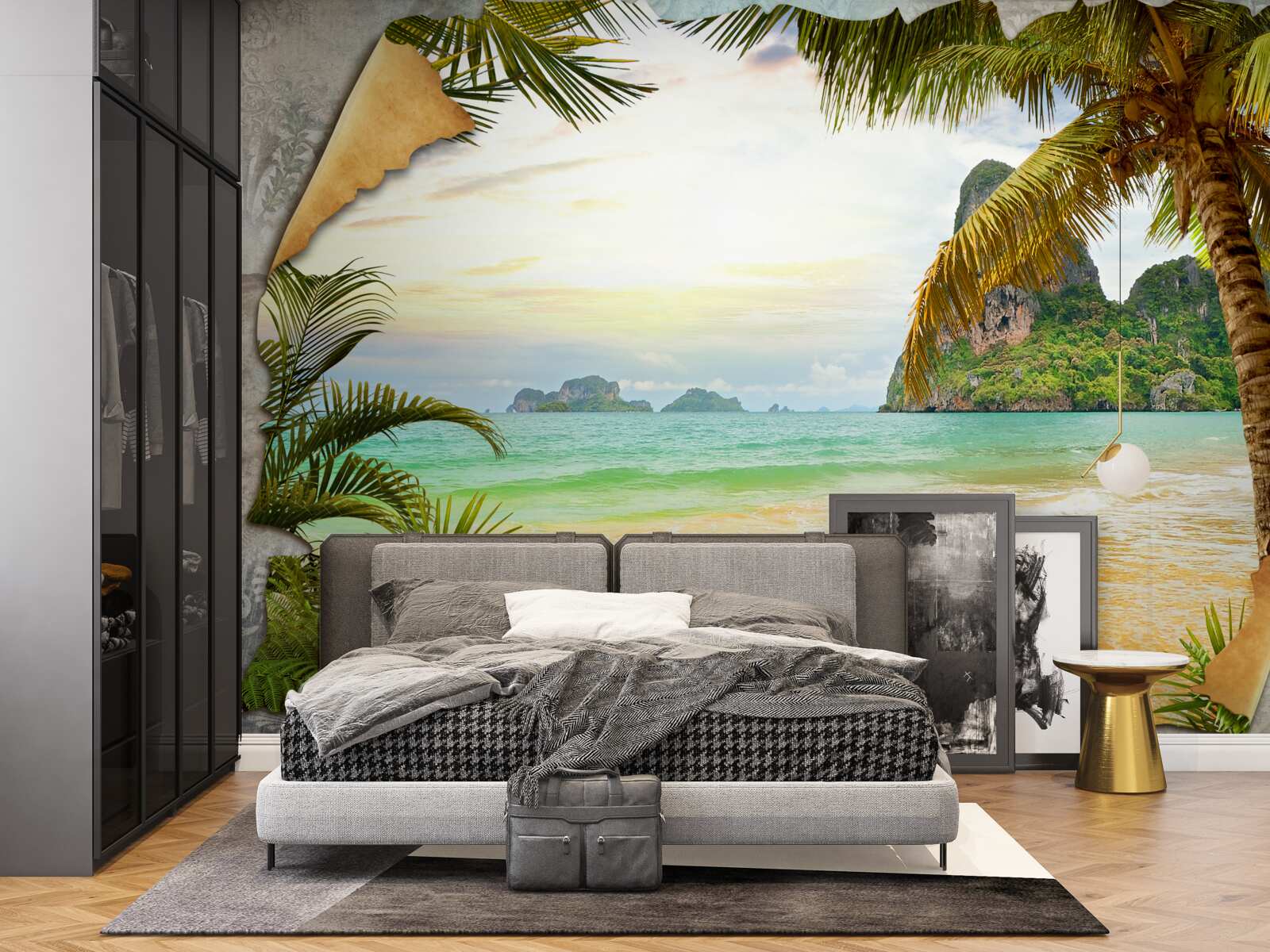 Papier peint océan et falaises