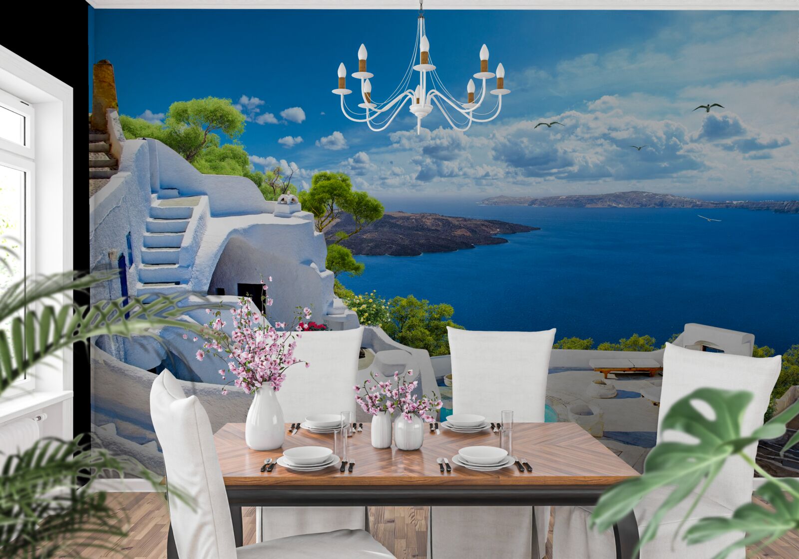 Papier peint l'île de santorini en grèce