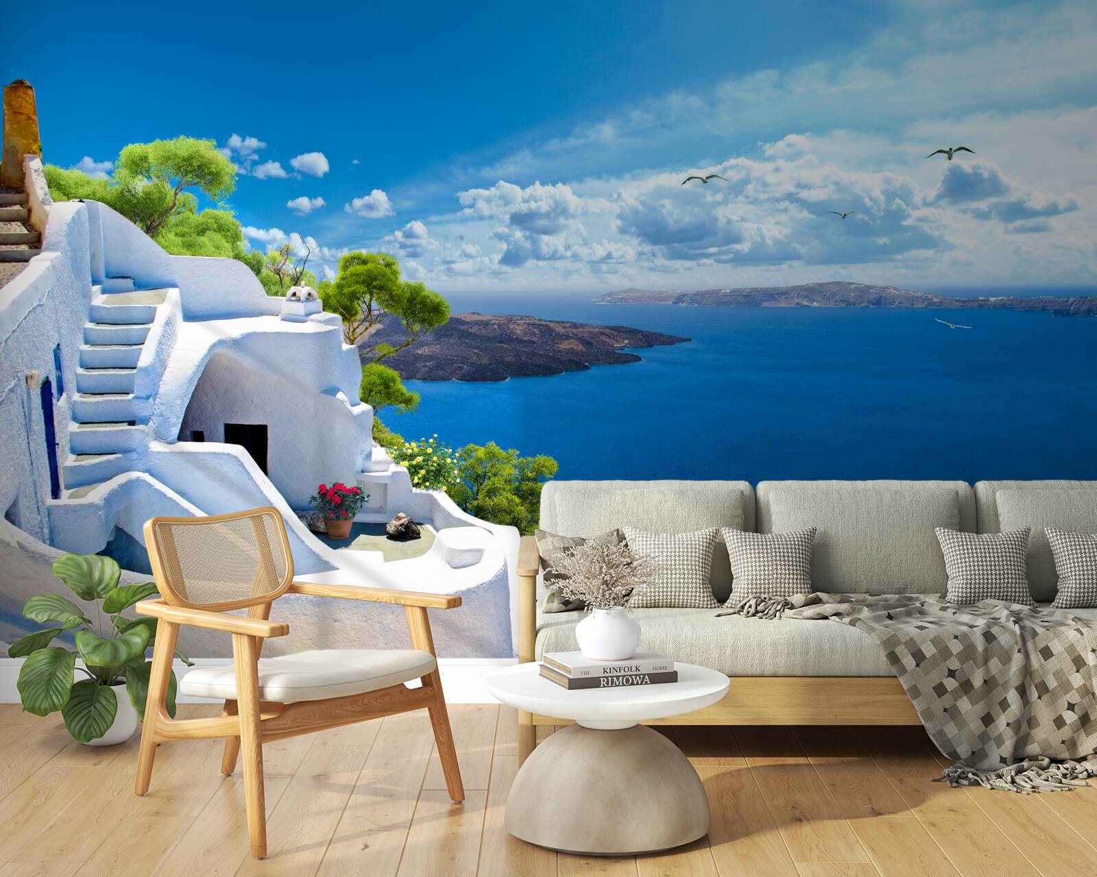 Papier peint l'île de santorini en grèce