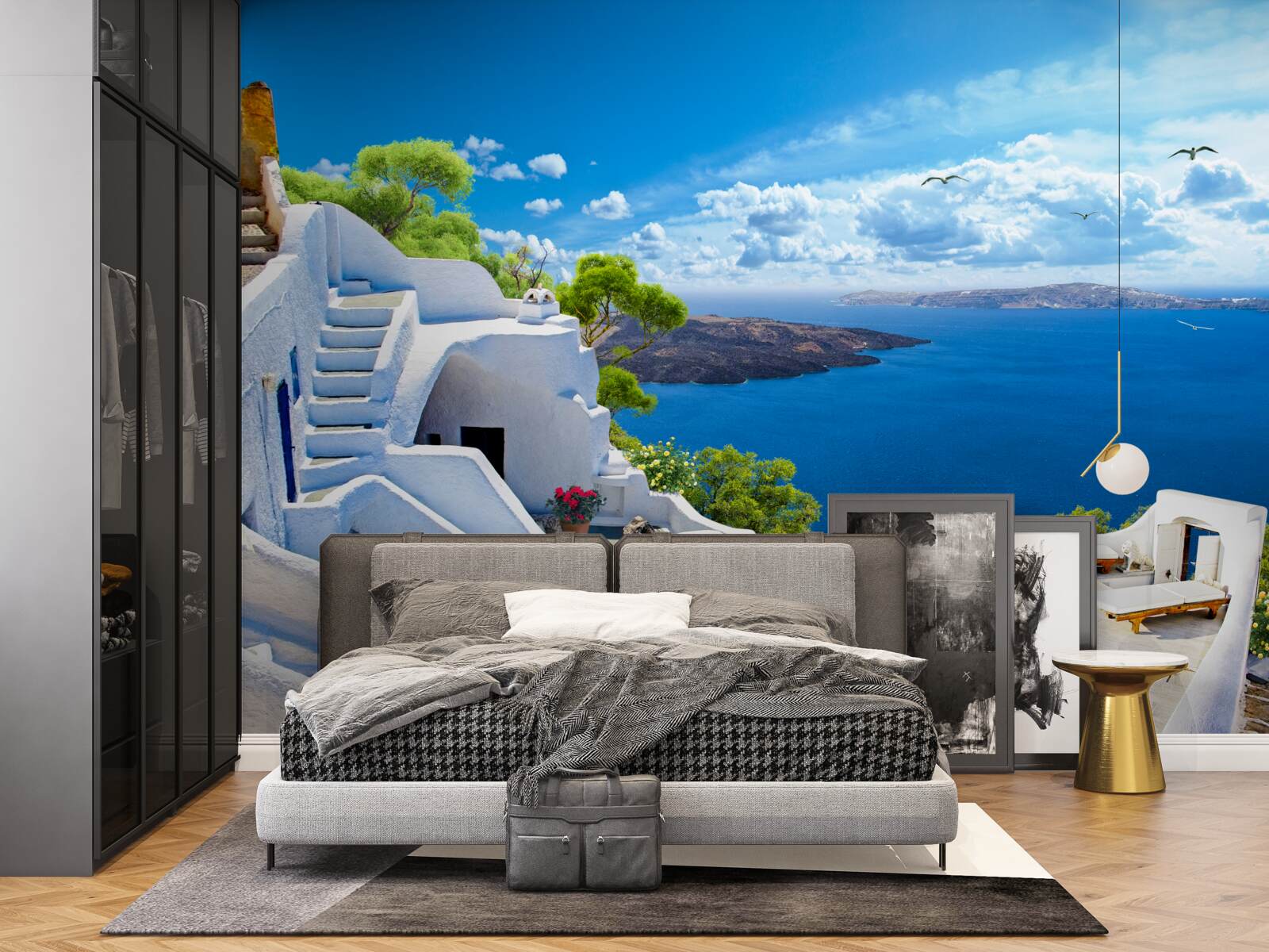 Papier peint l'île de santorini en grèce