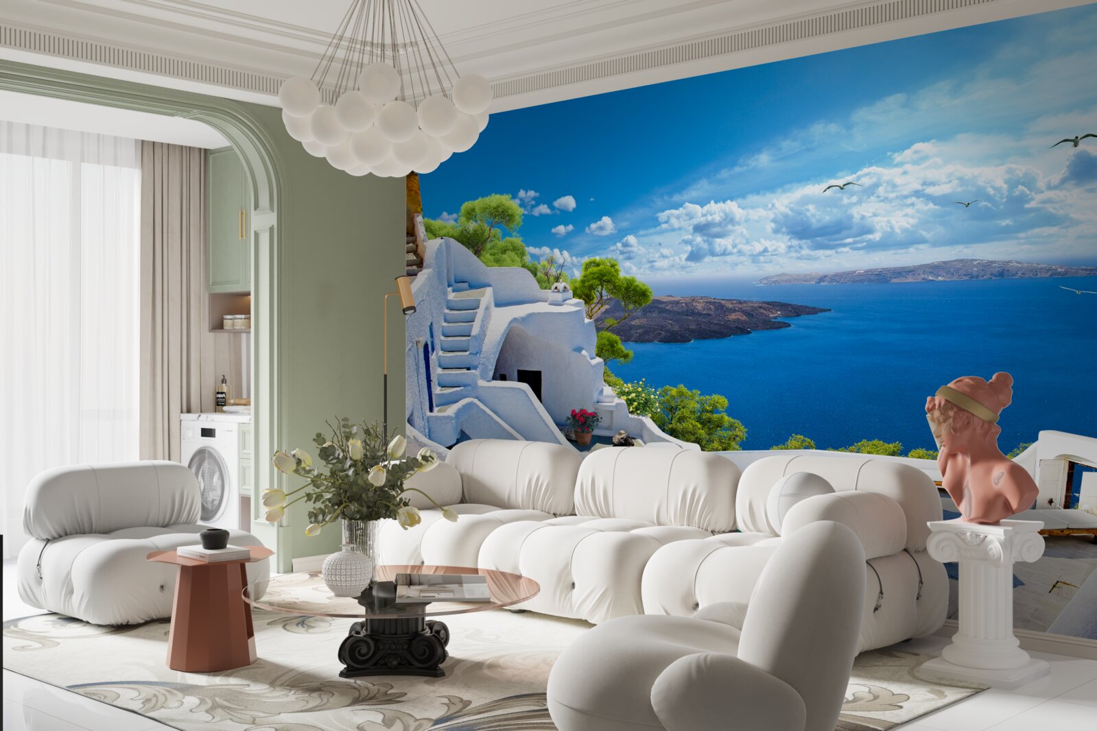 Papier peint l'île de santorini en grèce