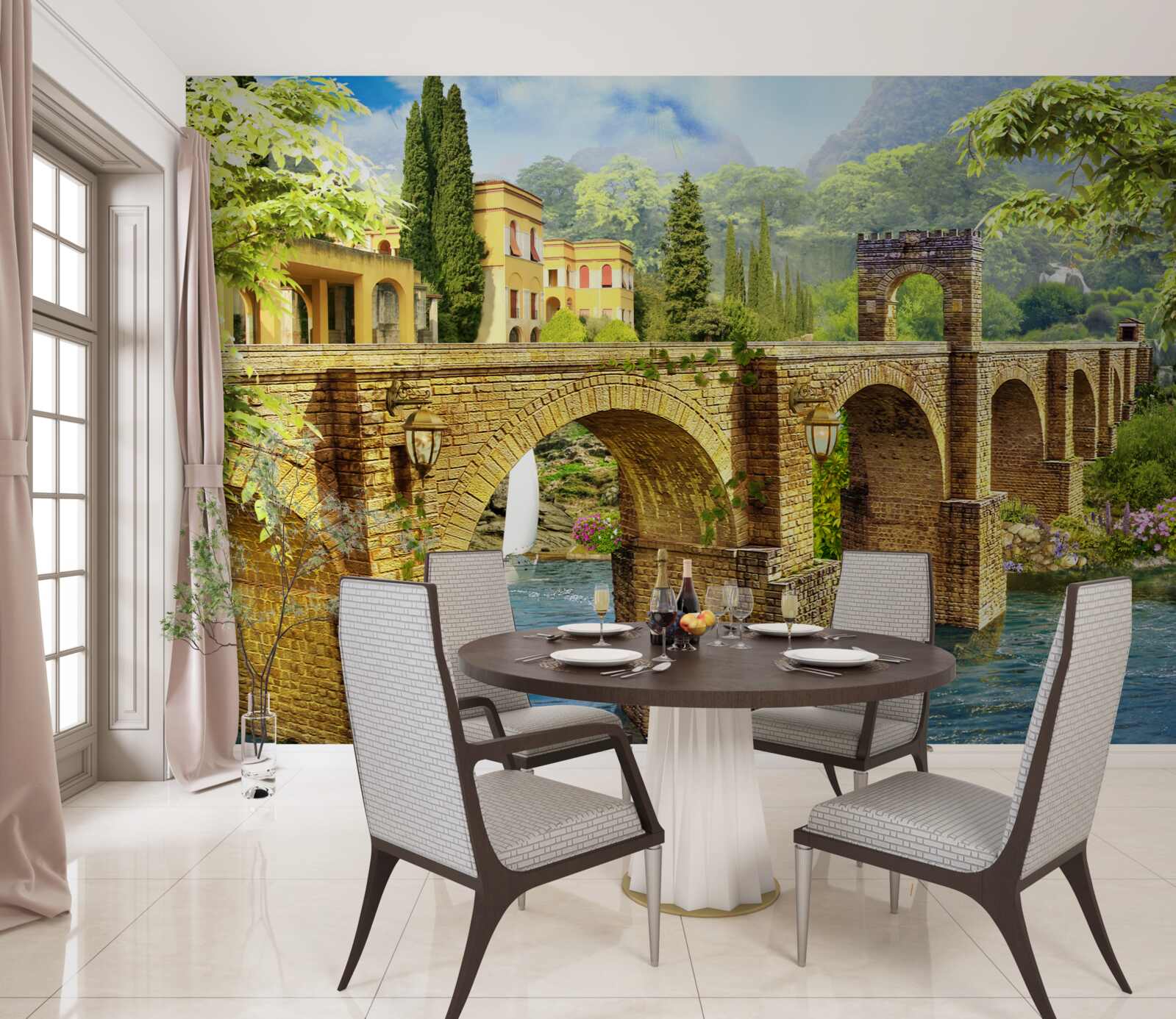 Papier peint magnifique pont-canal architectural