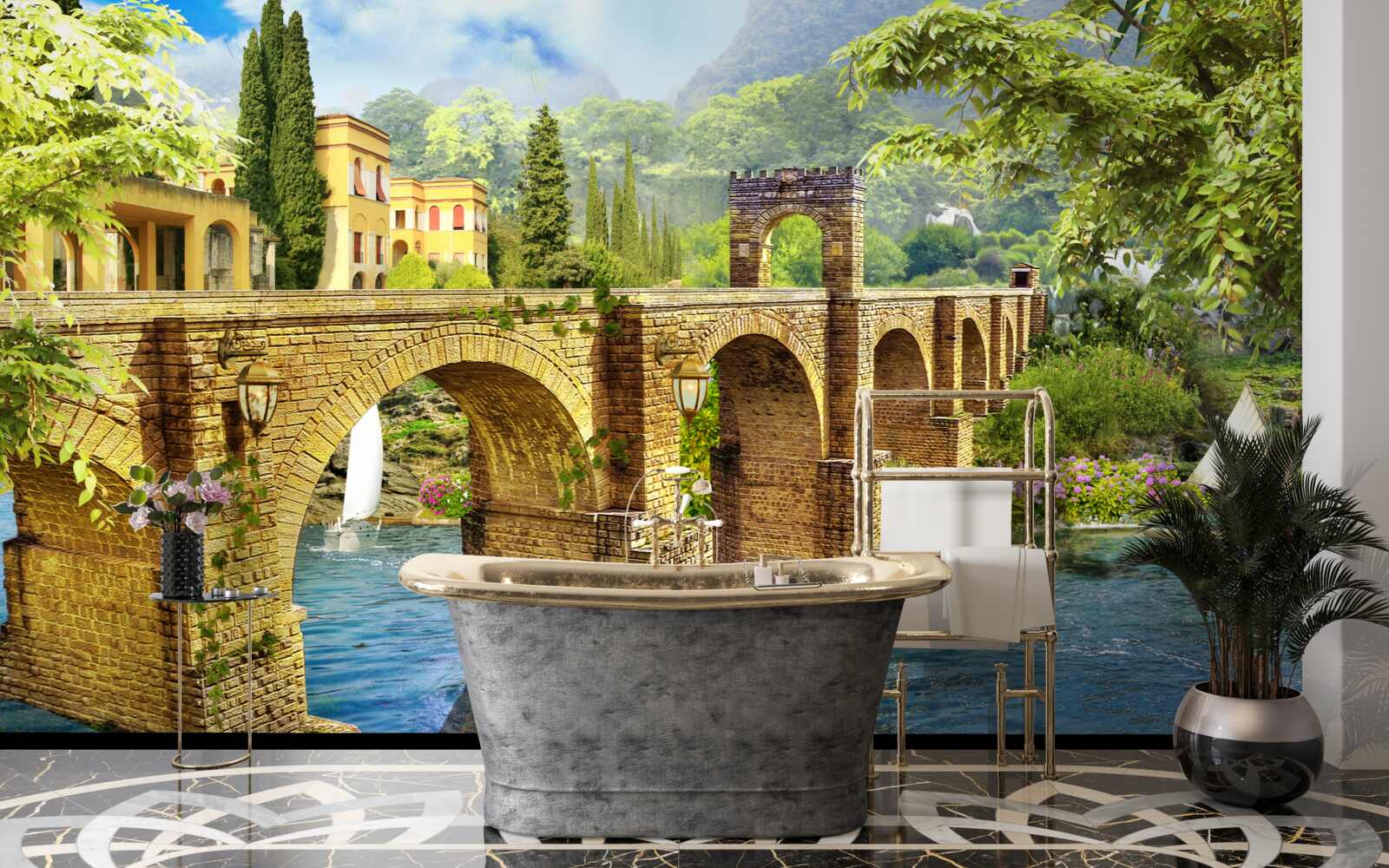 Papier peint magnifique pont-canal architectural