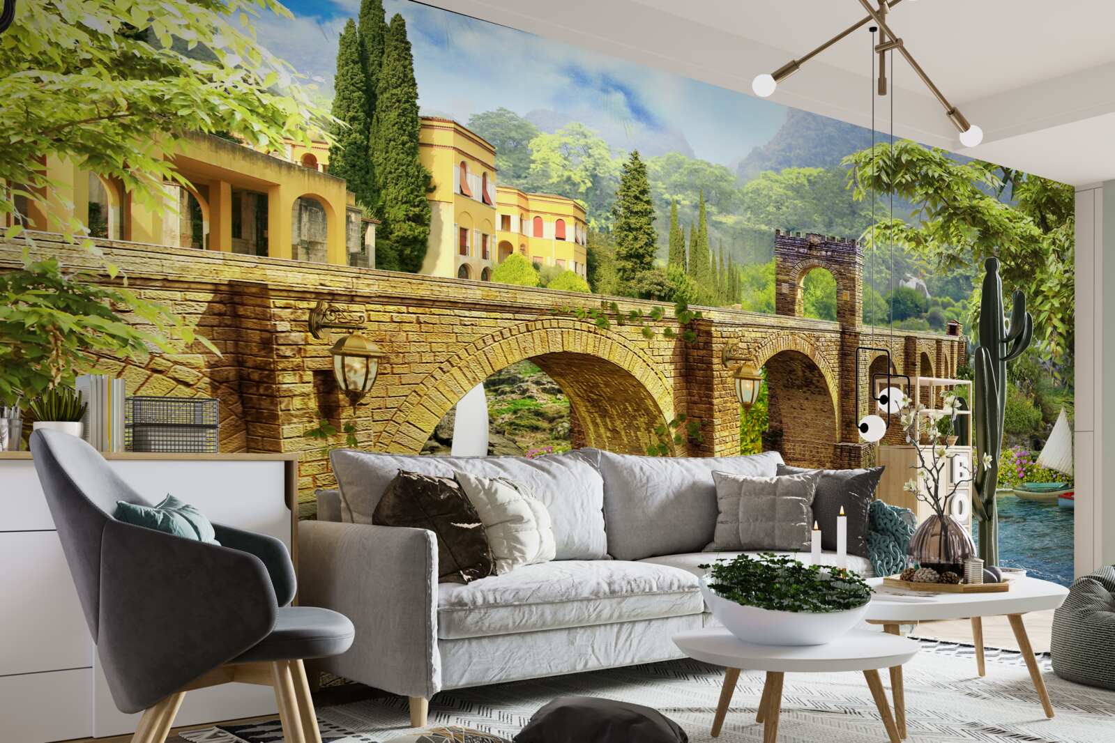 Papier peint magnifique pont-canal architectural