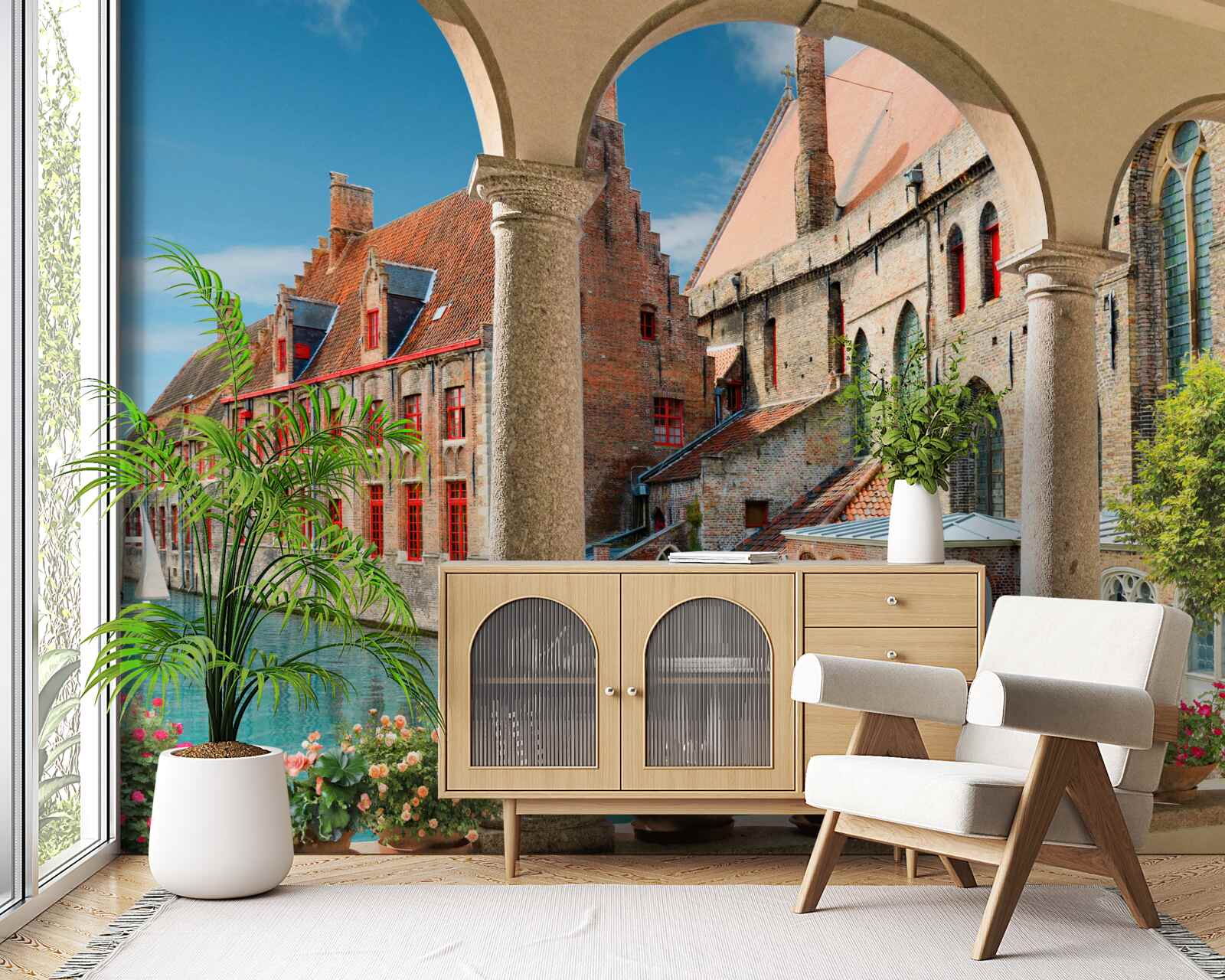 Papier peint véranda à venise