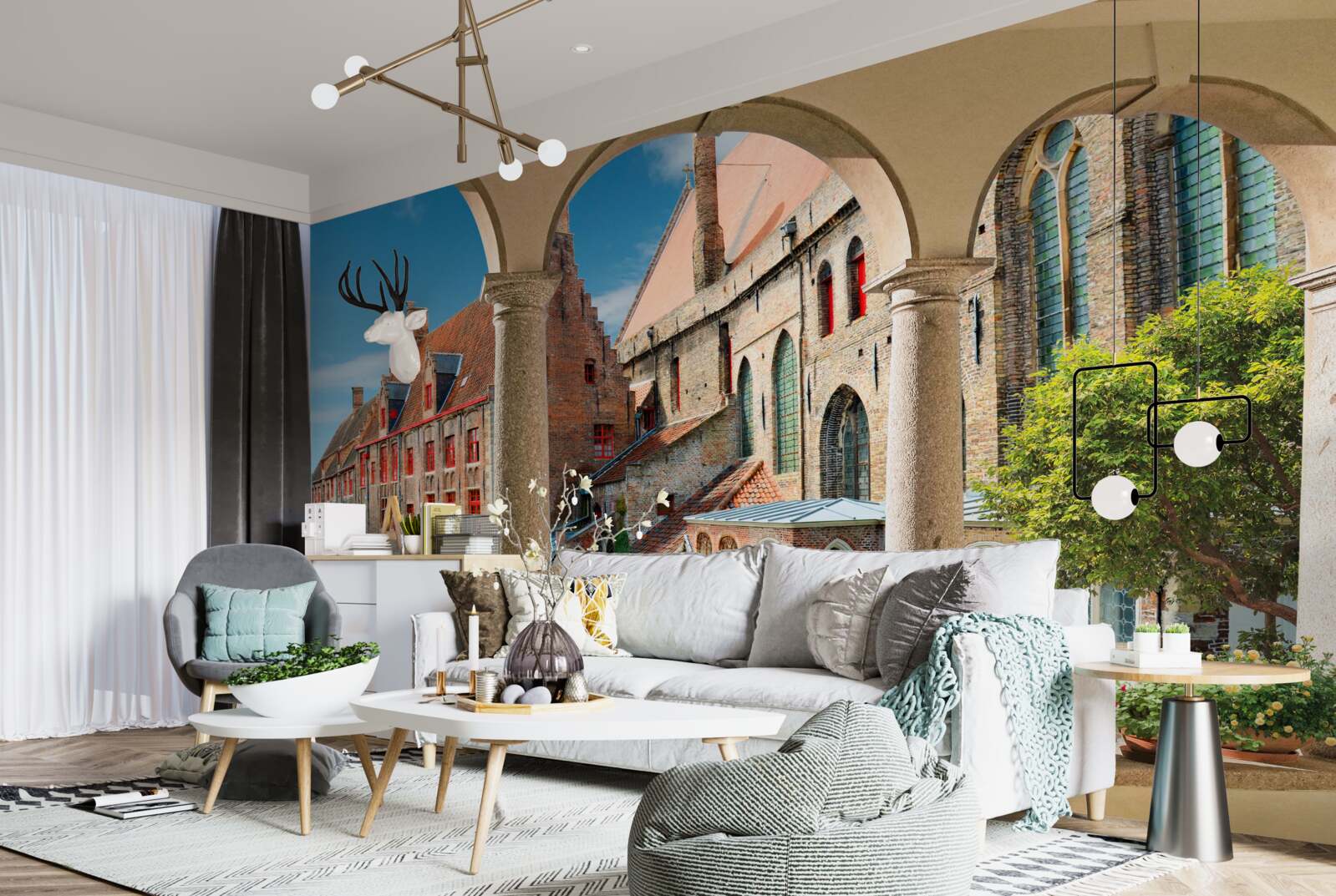 Papier peint véranda à venise