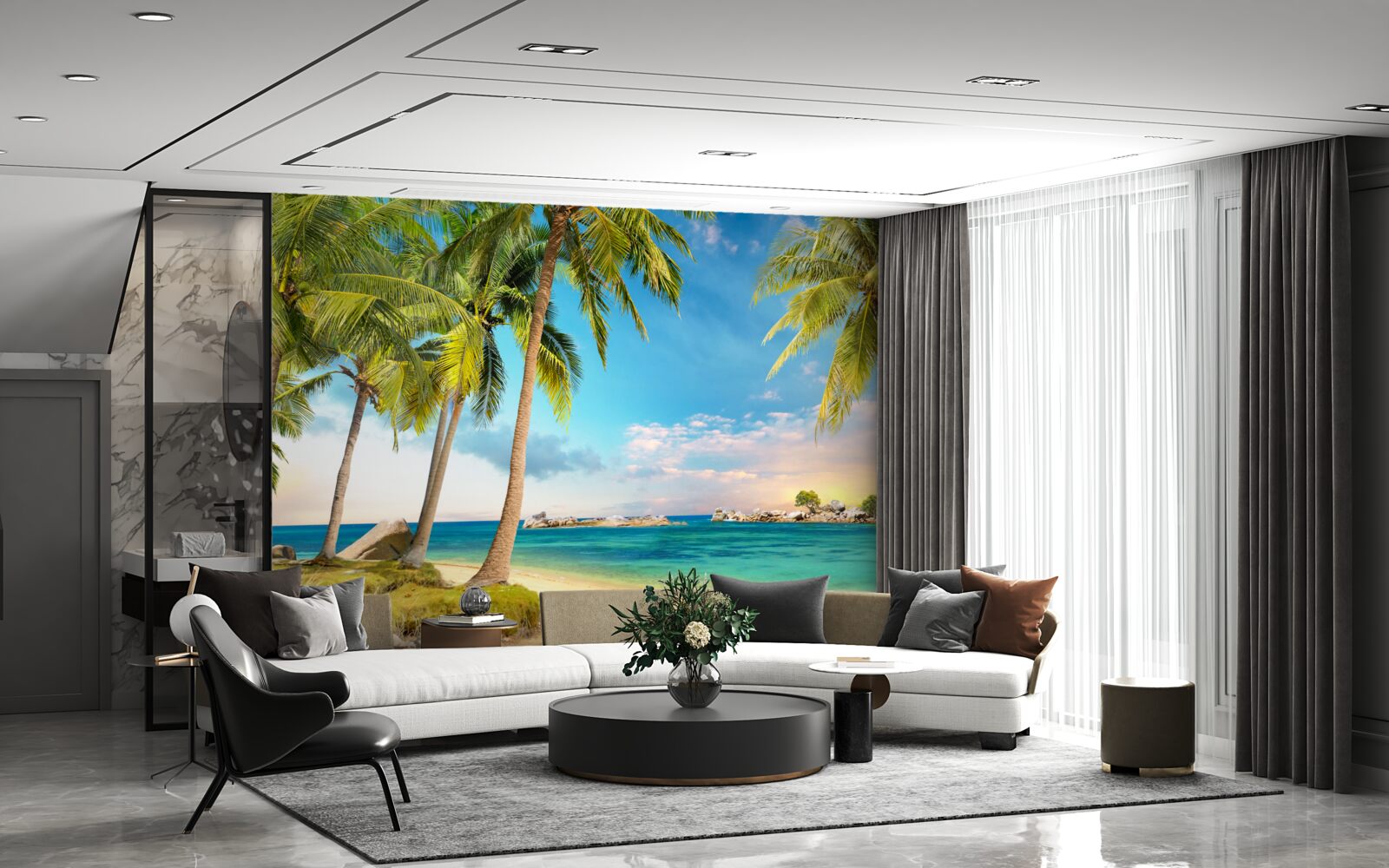 Papier peint vue magnifique sur la mer