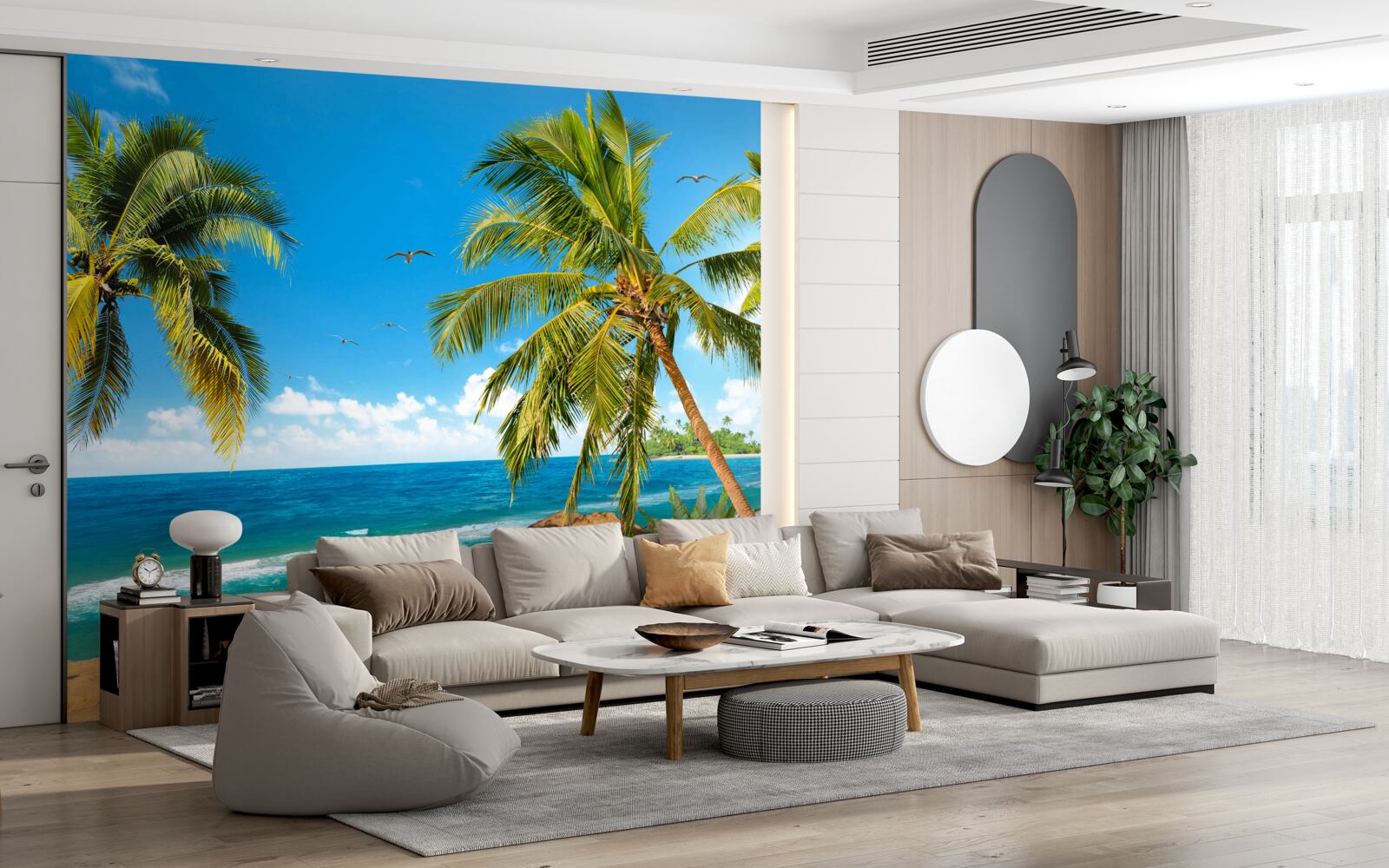 Papier peint grands palmiers près de la côte