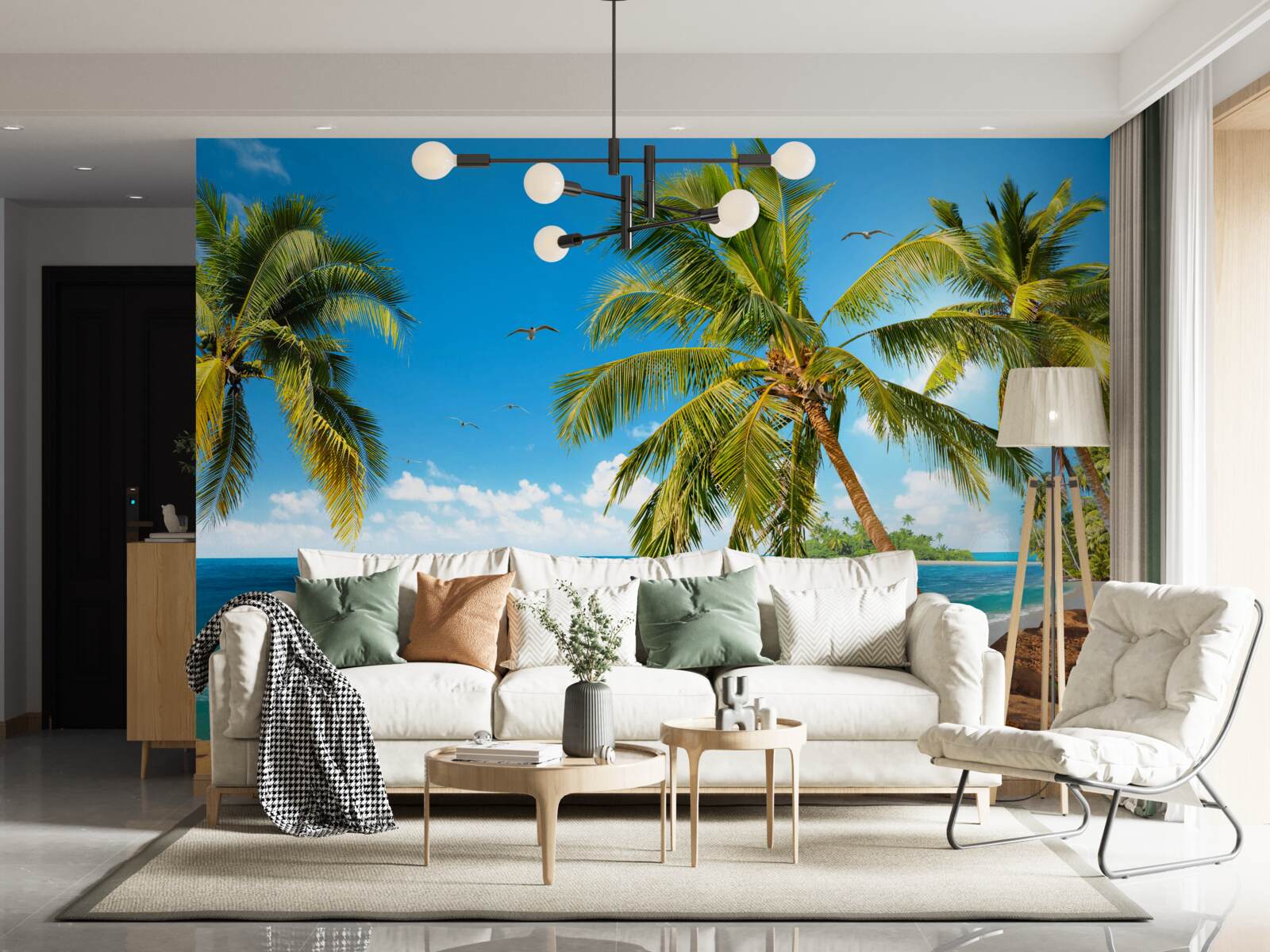 Papier peint grands palmiers près de la côte