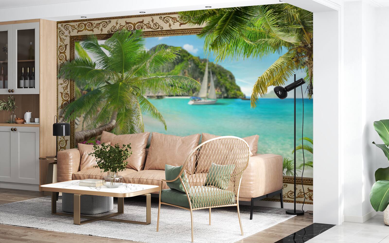 Papier peint yacht à voiles en mer