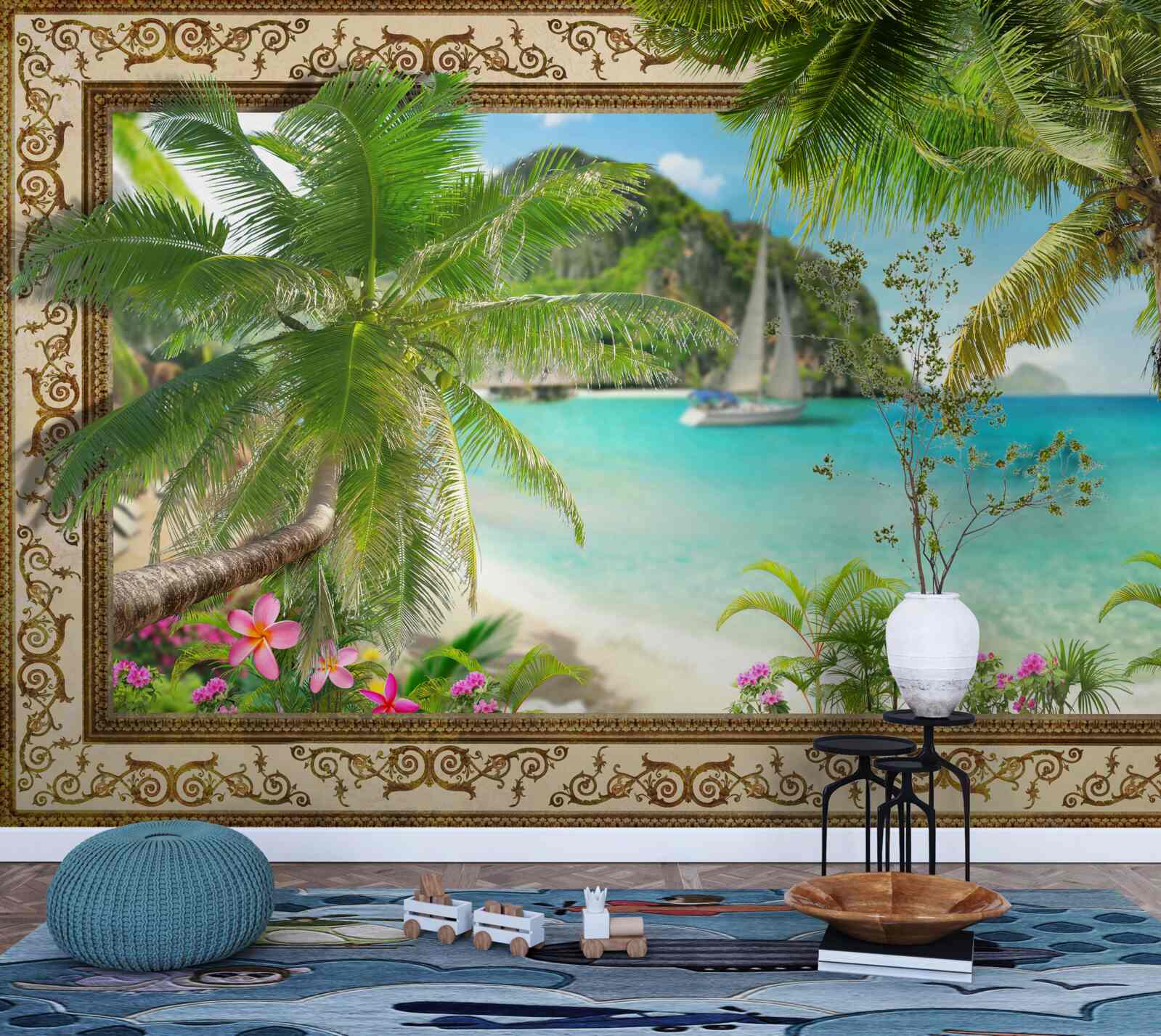 Papier peint yacht à voiles en mer