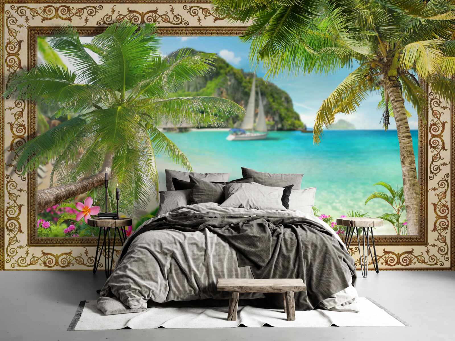 Papier peint yacht à voiles en mer