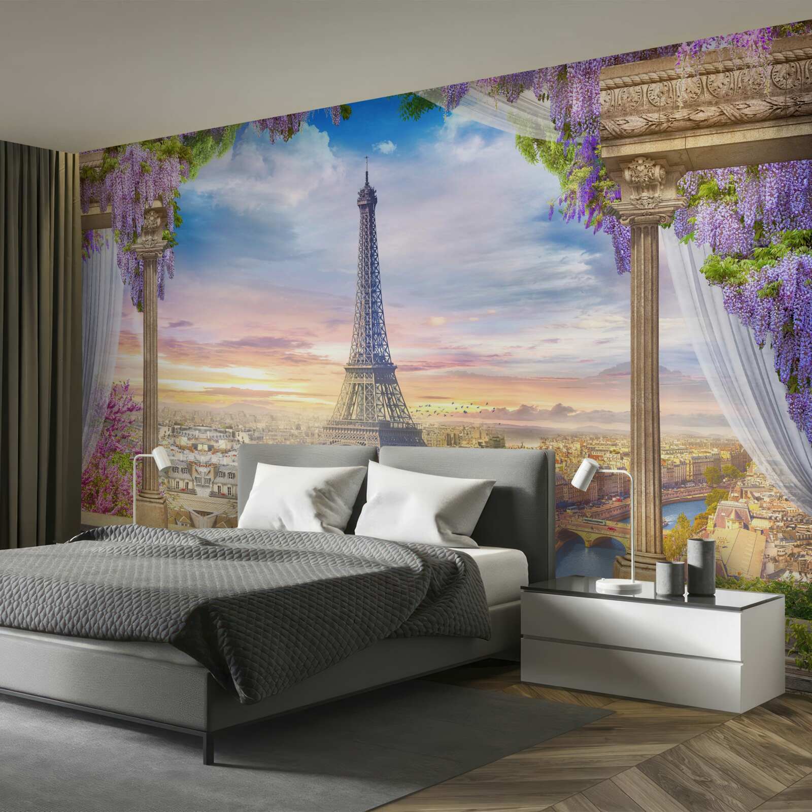 Papier peint vue magnifique de la tour eiffel