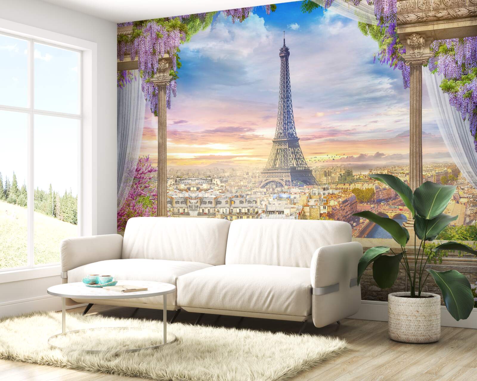 Papier peint vue magnifique de la tour eiffel