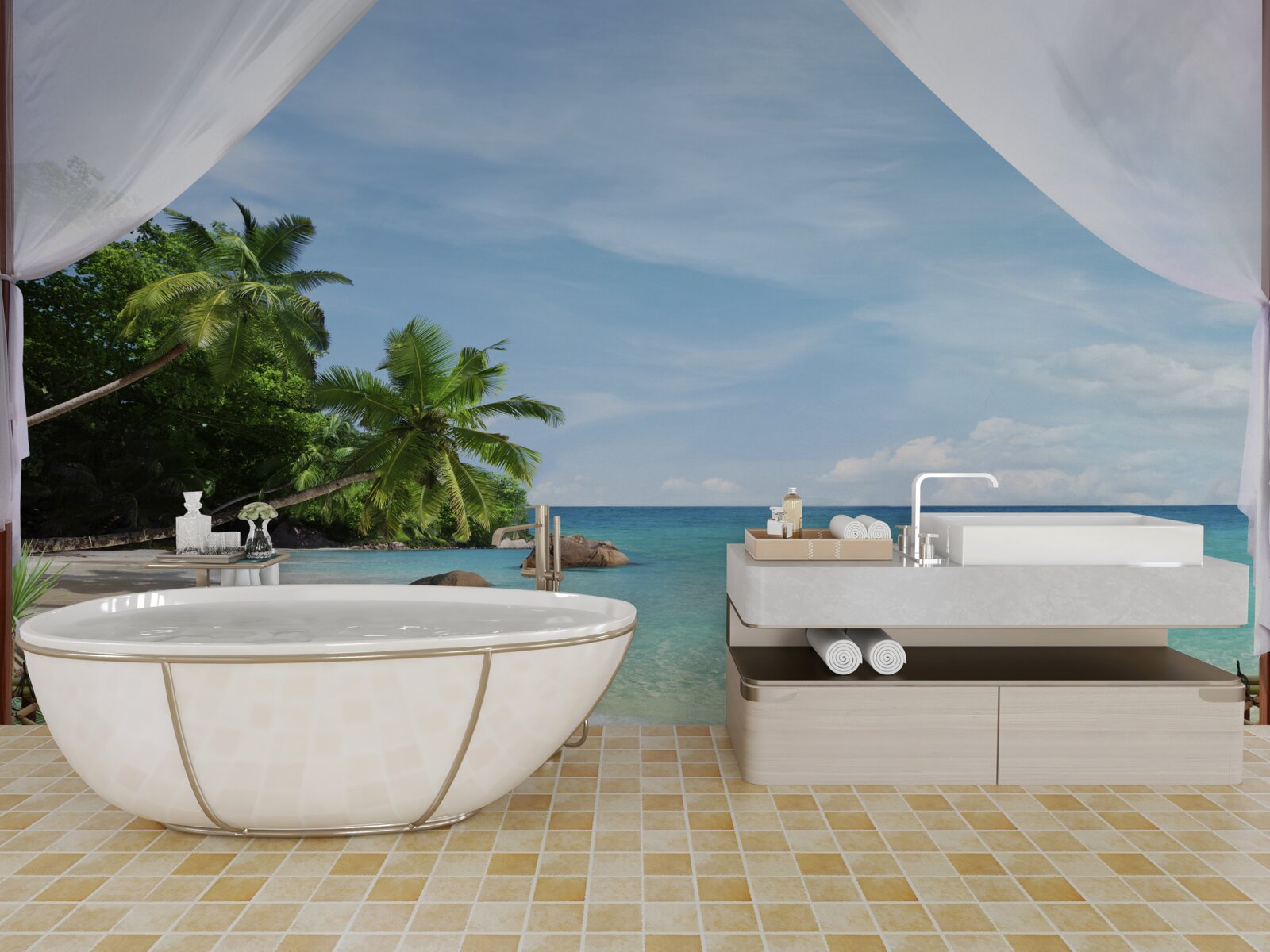 Papier peint l'accès à la plage et au bord de mer