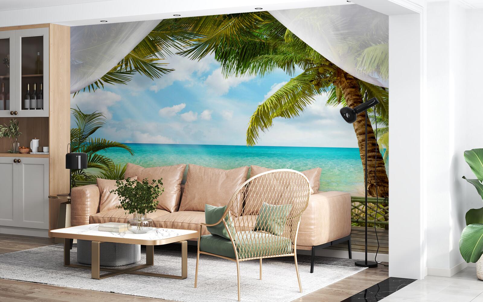 Papier peint vue pittoresque sur la mer