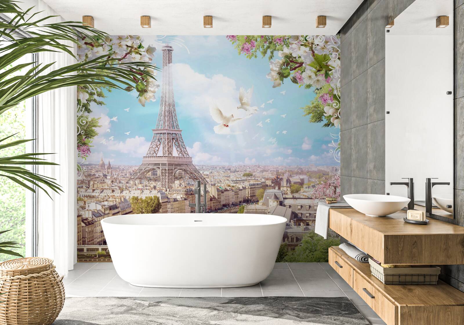 Papier peint la grâce et le charme de paris