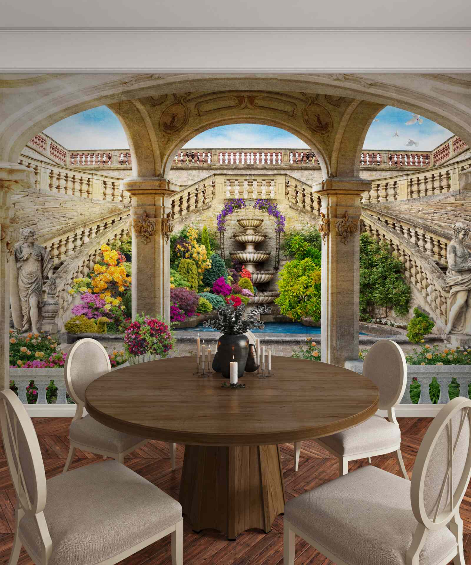 Papier peint cette fontaine avec ses magnifiques statues