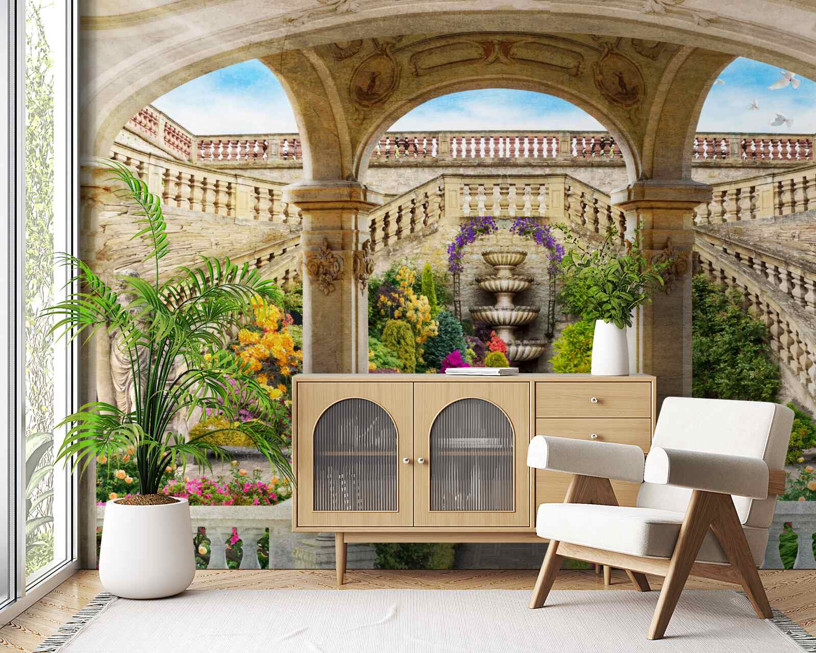 Papier peint cette fontaine avec ses magnifiques statues