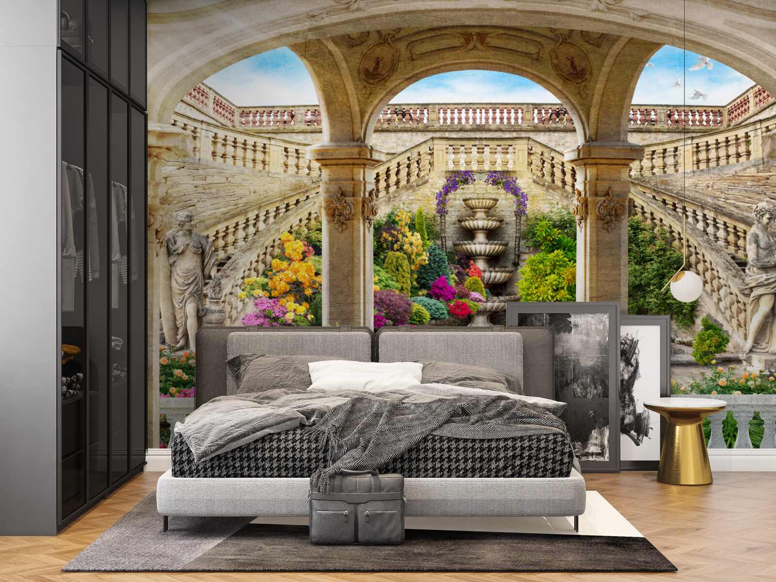 Papier peint cette fontaine avec ses magnifiques statues