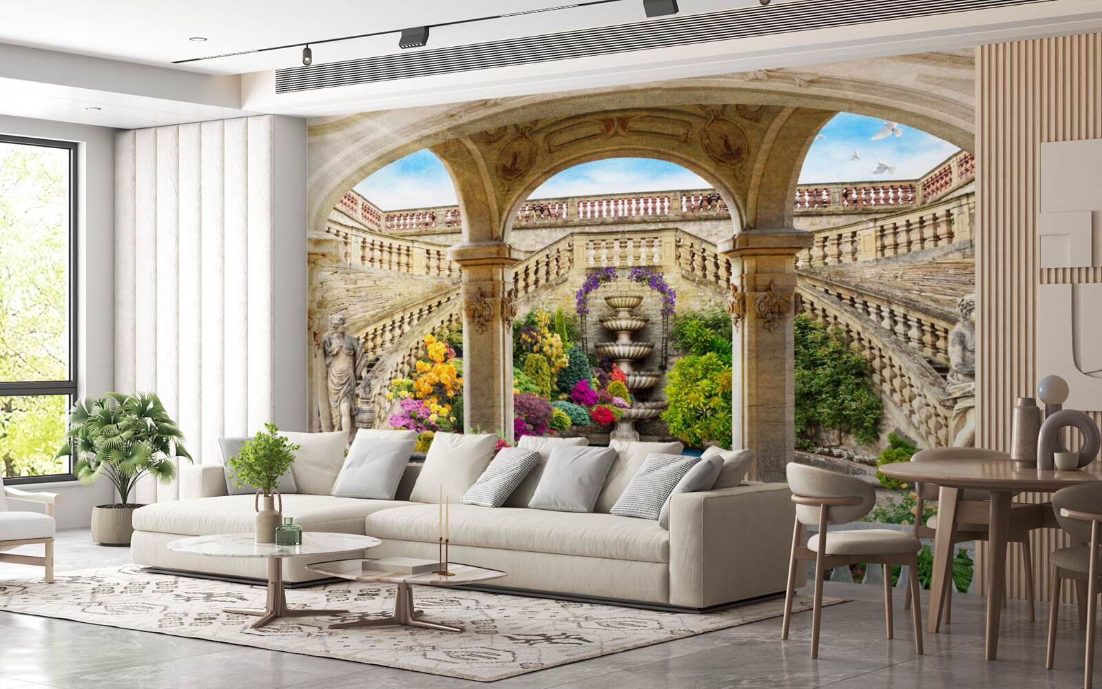 Papier peint cette fontaine avec ses magnifiques statues