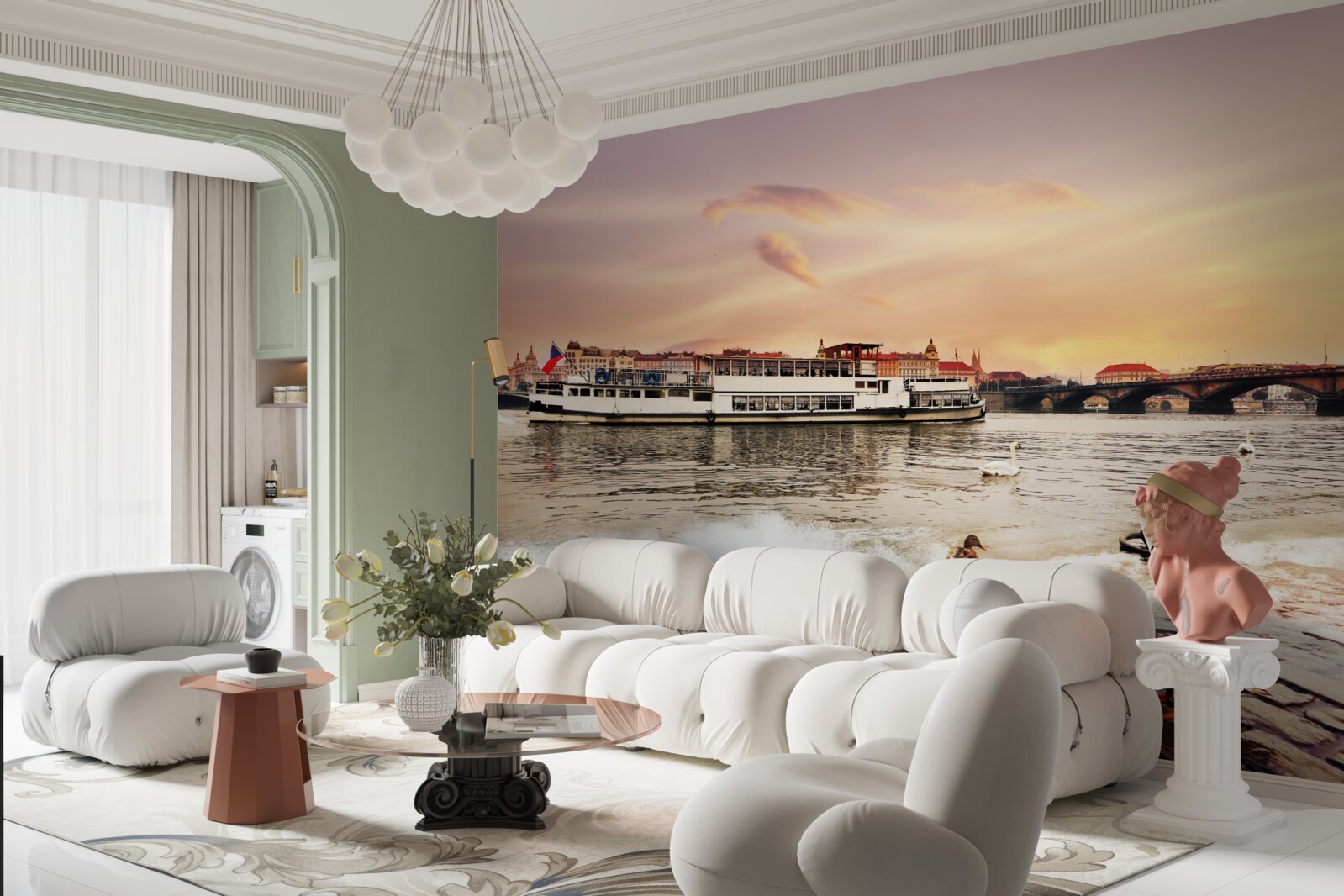 Papier peint canards près de l'étang