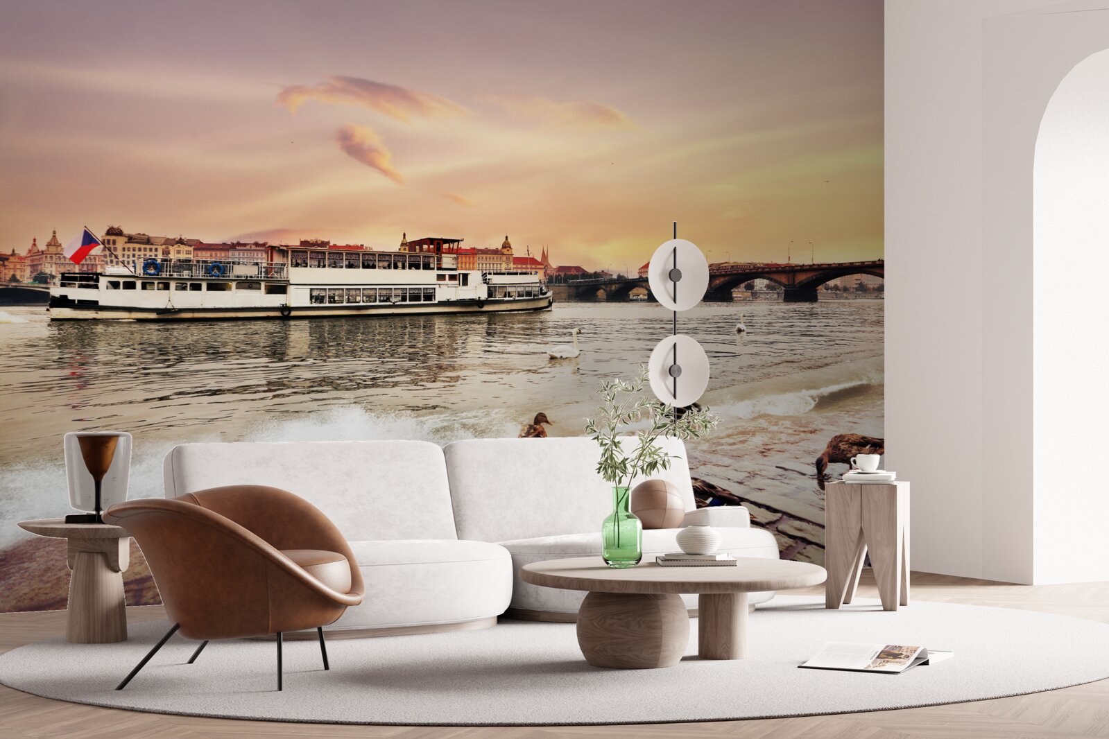 Papier peint canards près de l'étang