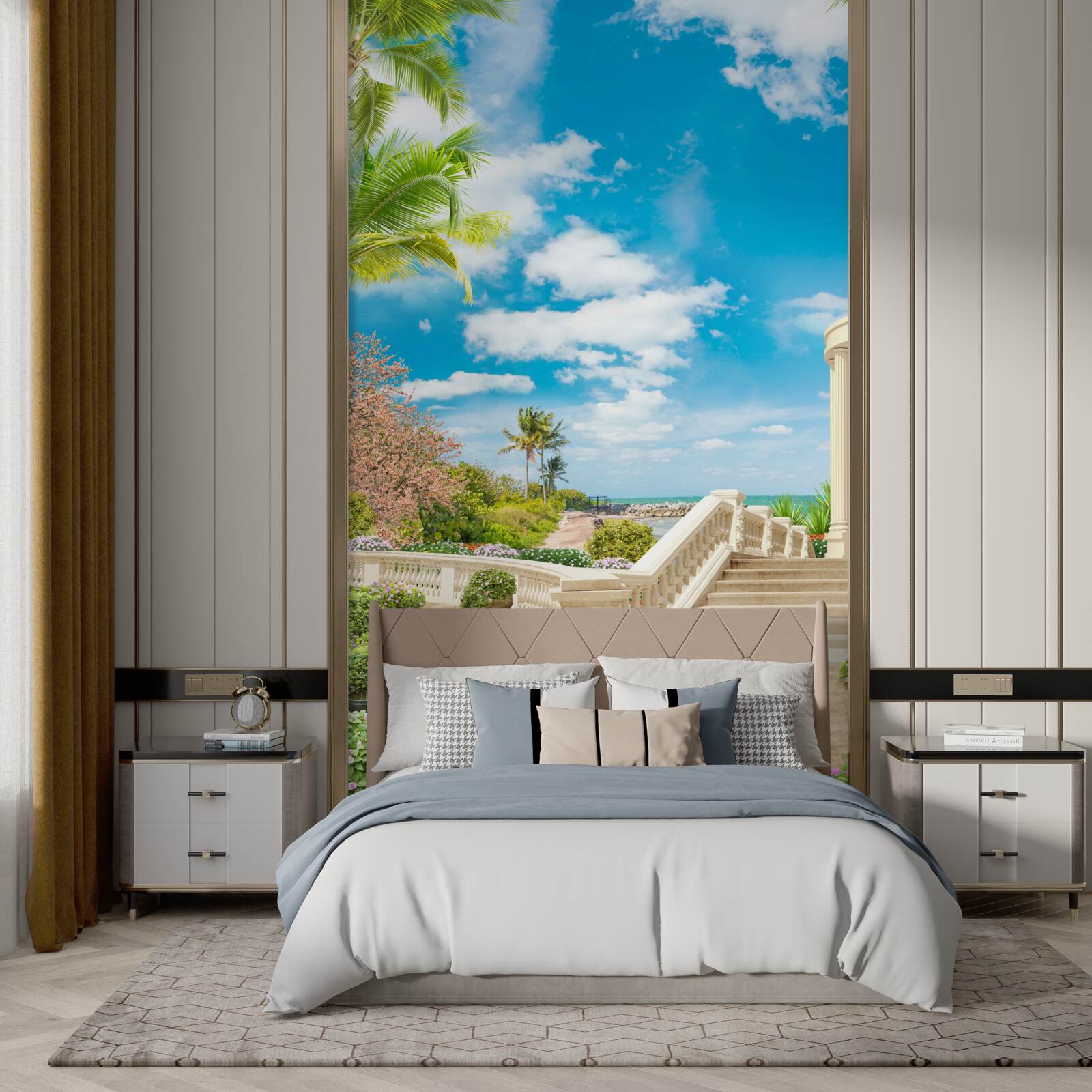 Papier peint il y a un belvédère au bord de la mer