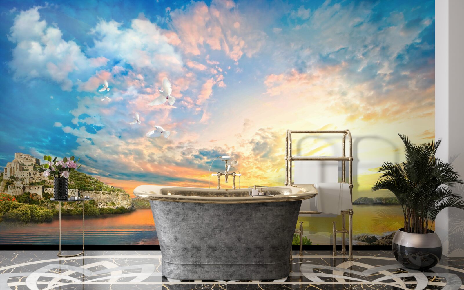 Papier peint les dauphins sortent de l'eau