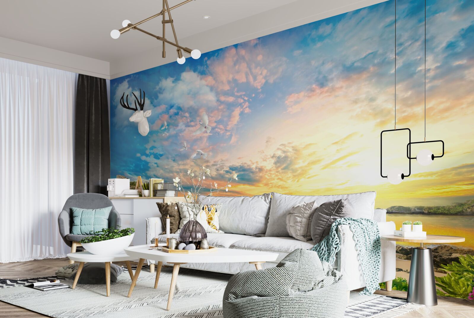 Papier peint les dauphins sortent de l'eau