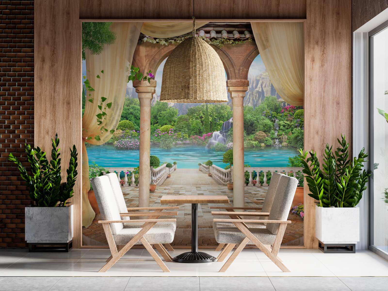 Papier peint gazebo confortable pour la détente