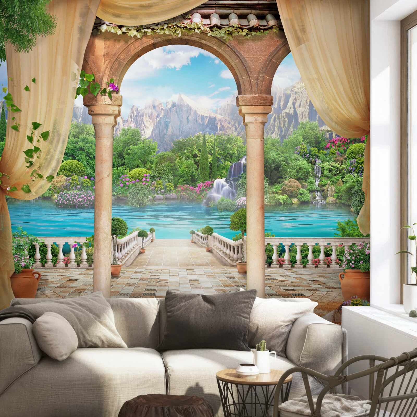 Papier peint gazebo confortable pour la détente