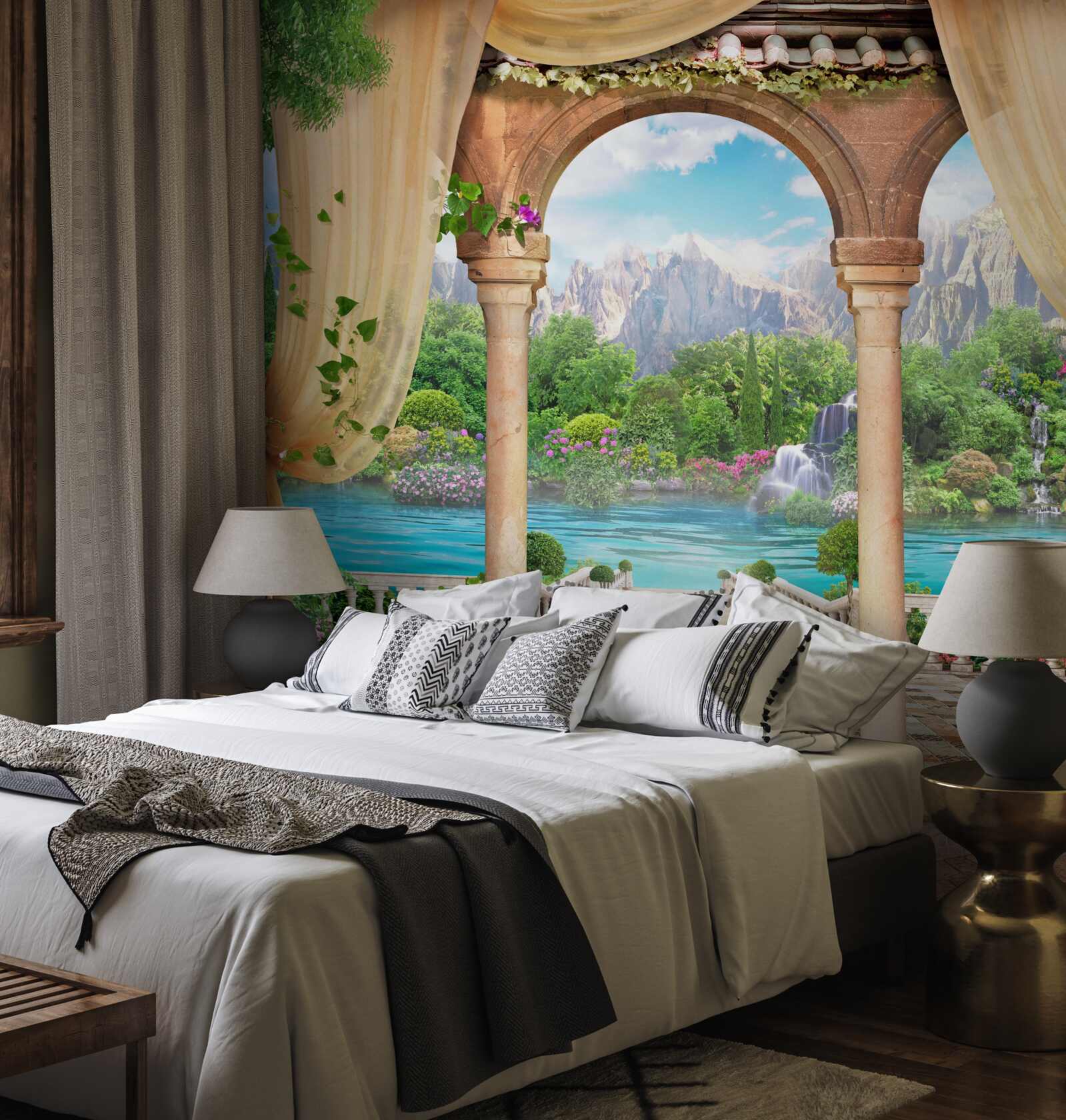 Papier peint gazebo confortable pour la détente