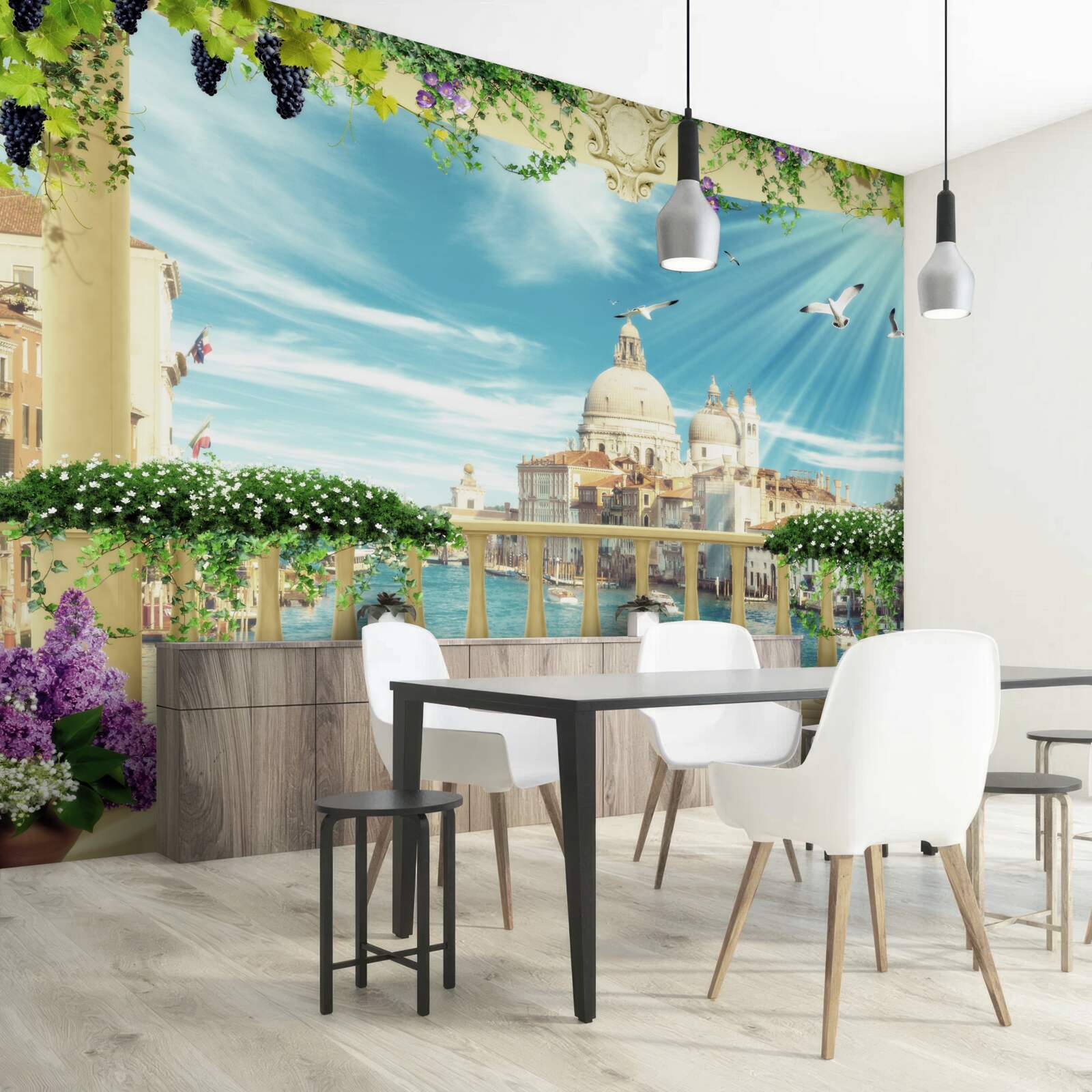 Papier peint vue du balcon sur la grandeur de venise