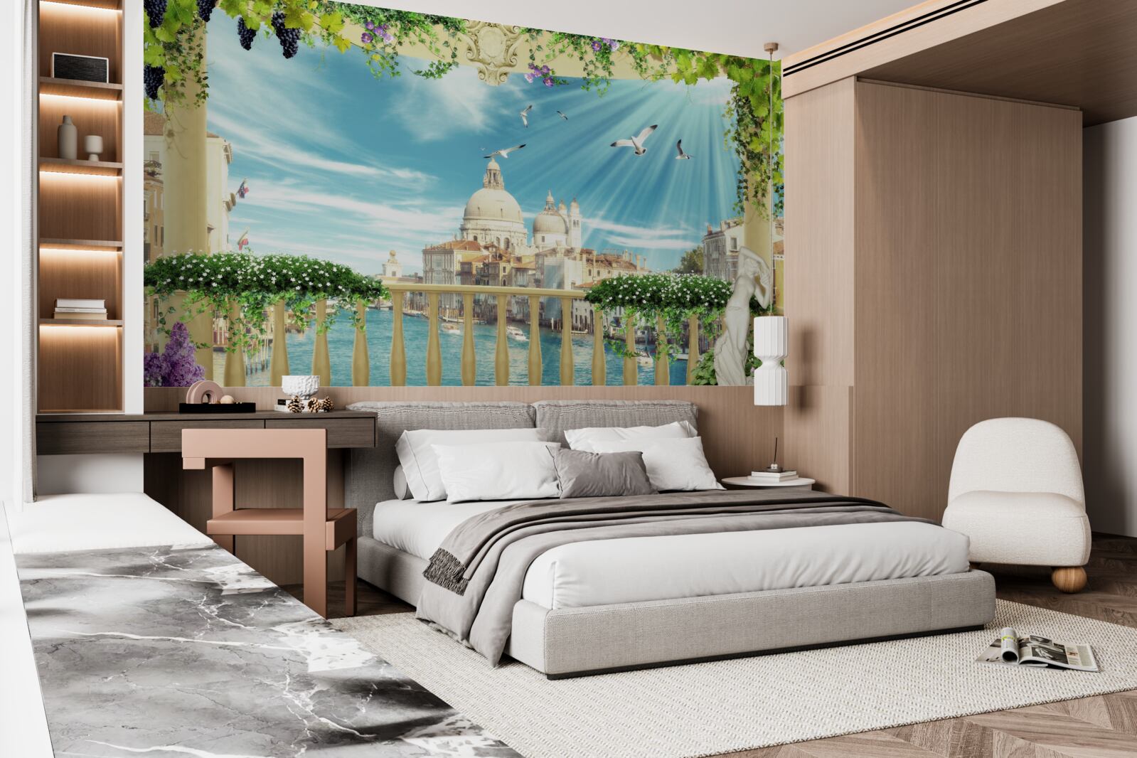 Papier peint vue du balcon sur la grandeur de venise