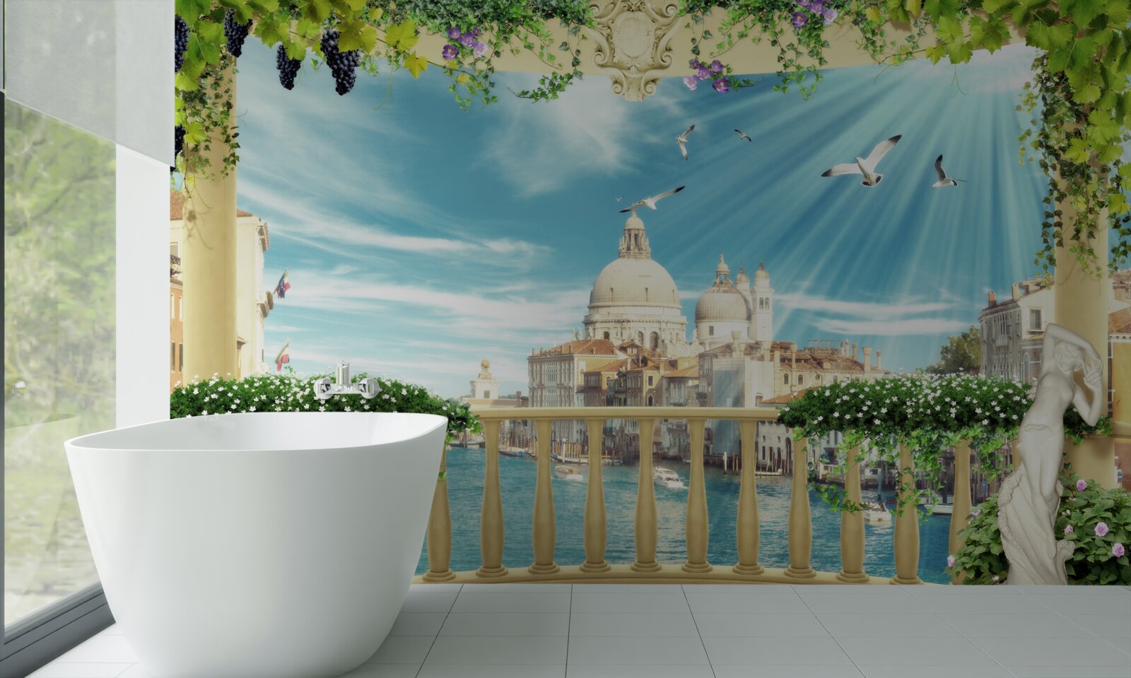 Papier peint vue du balcon sur la grandeur de venise