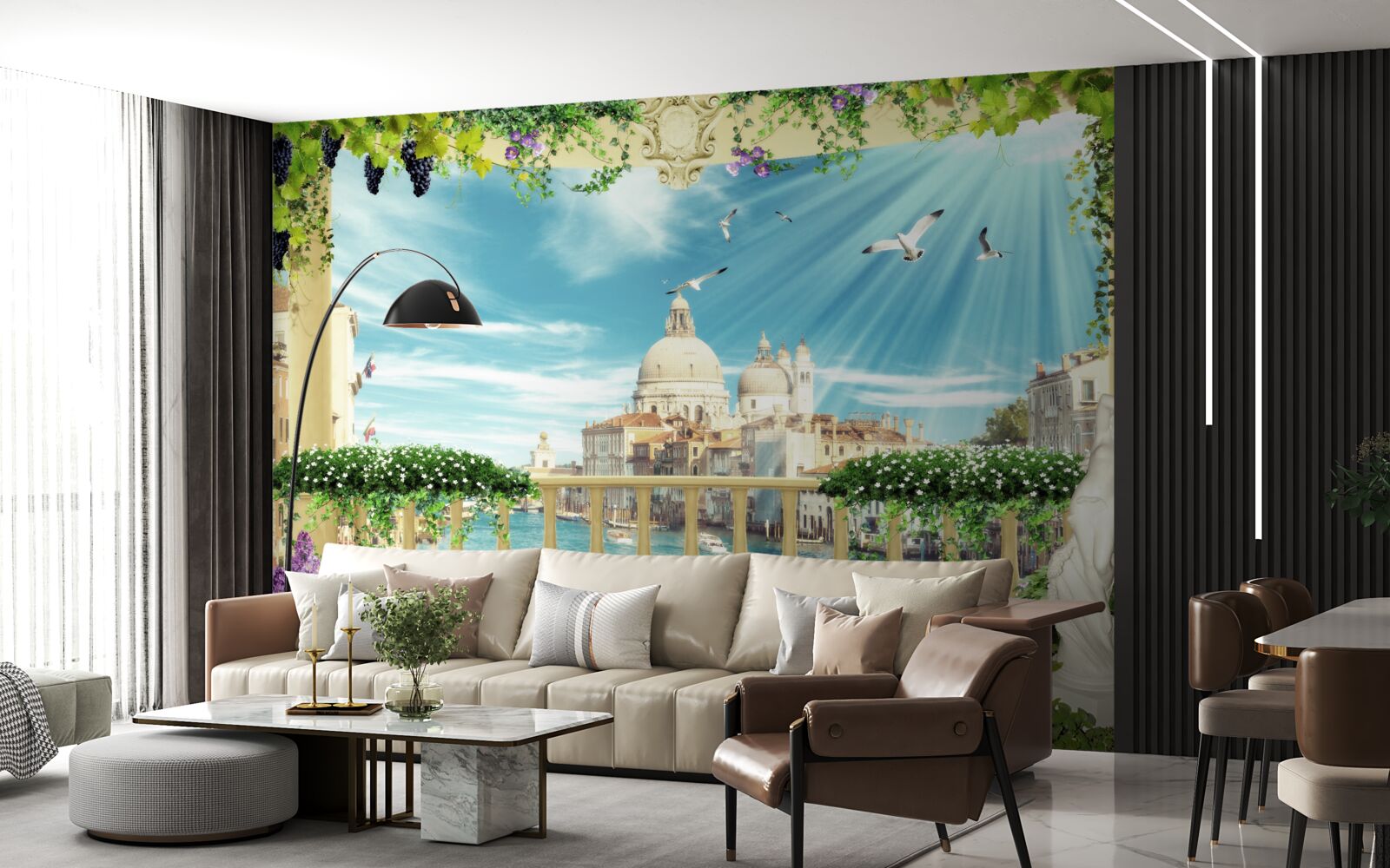 Papier peint vue du balcon sur la grandeur de venise